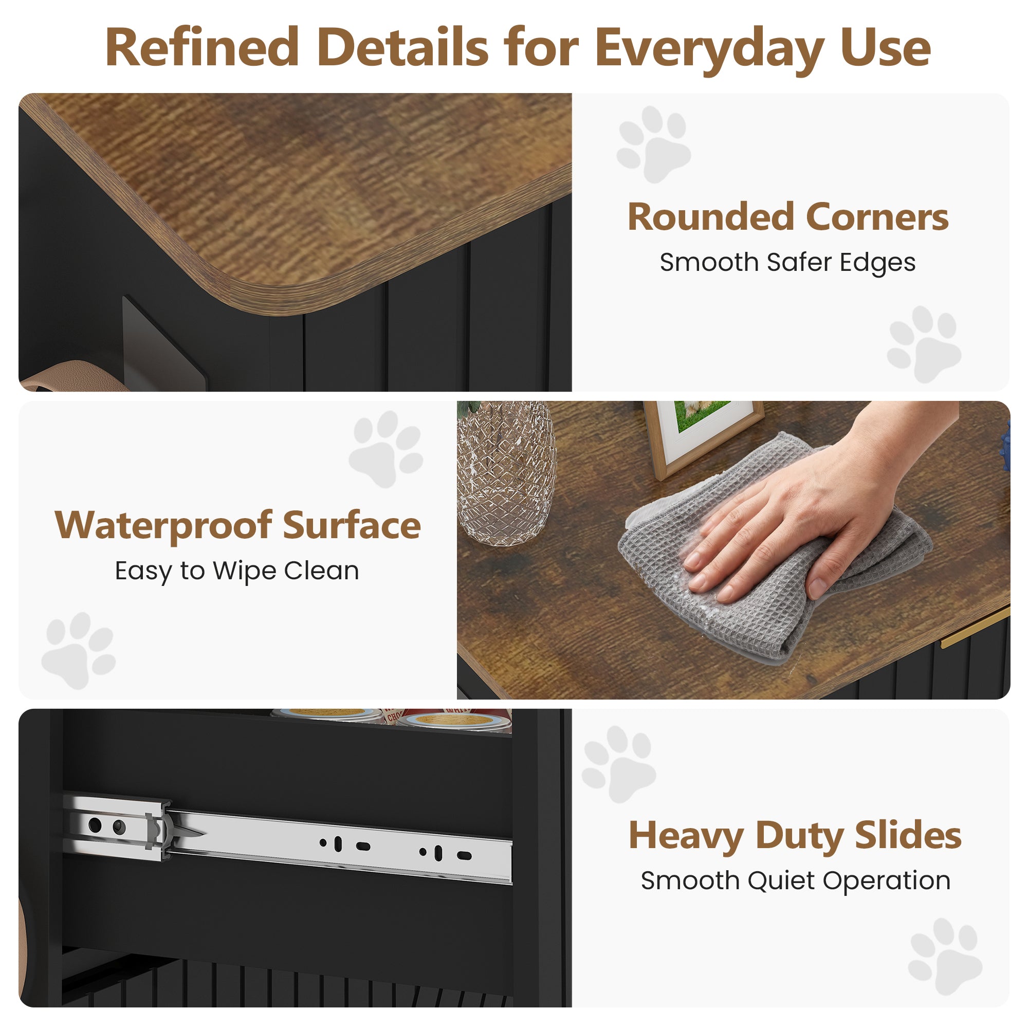 Advwin Dog Feeding Station Cabinet w/ Elevated Bowls