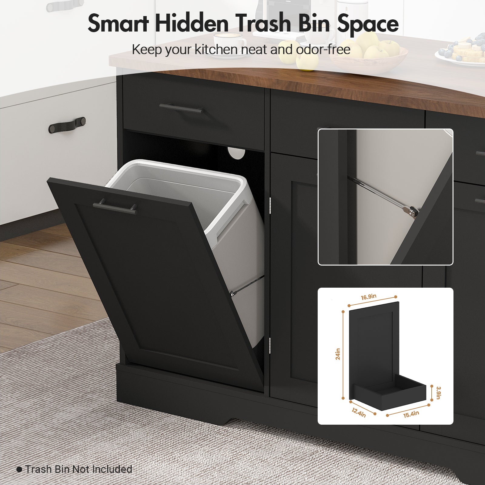 Advwin Kitchen Island Table with Power Outlet