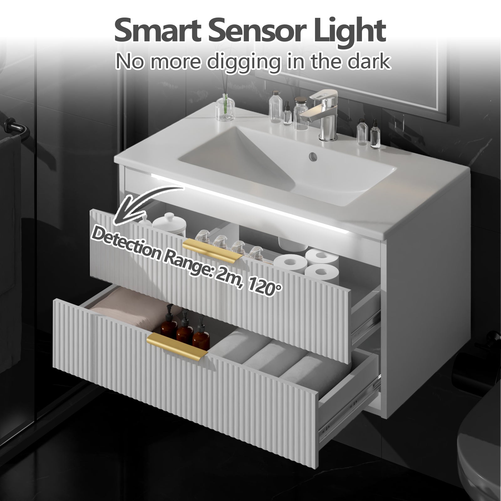 Advwin Bathroom Vanity with Ceramic Sink