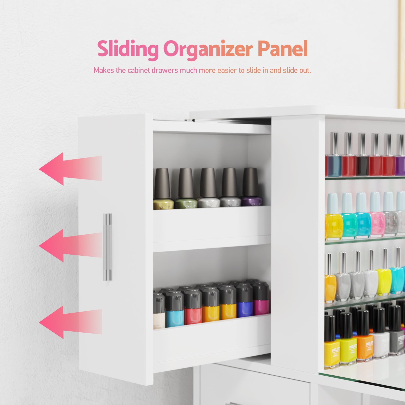 Advwin Glass Table Top Nail Desk w/ Dust Collector