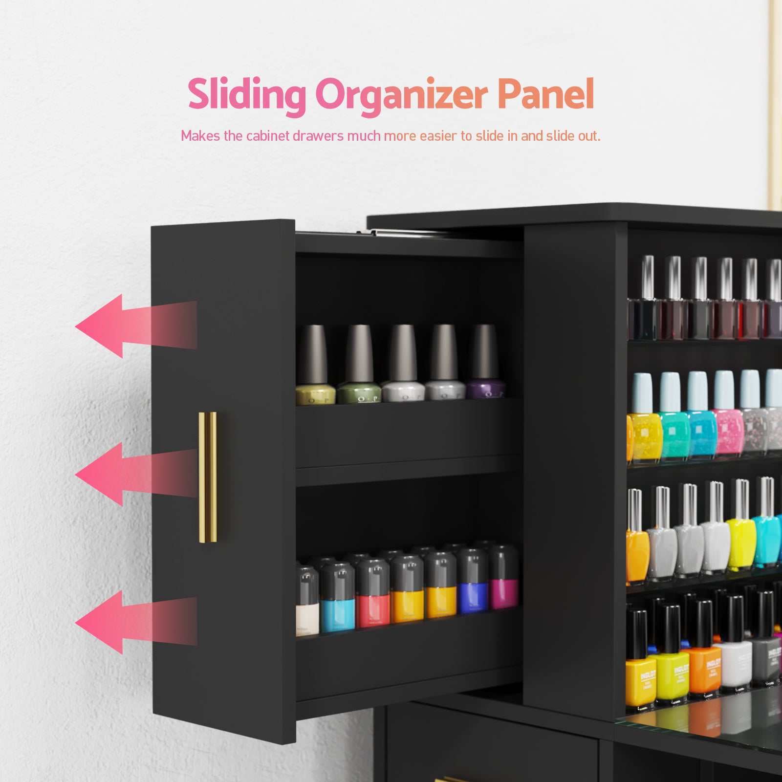 Advwin Glass Table Top Nail Desk w/ Dust Collector