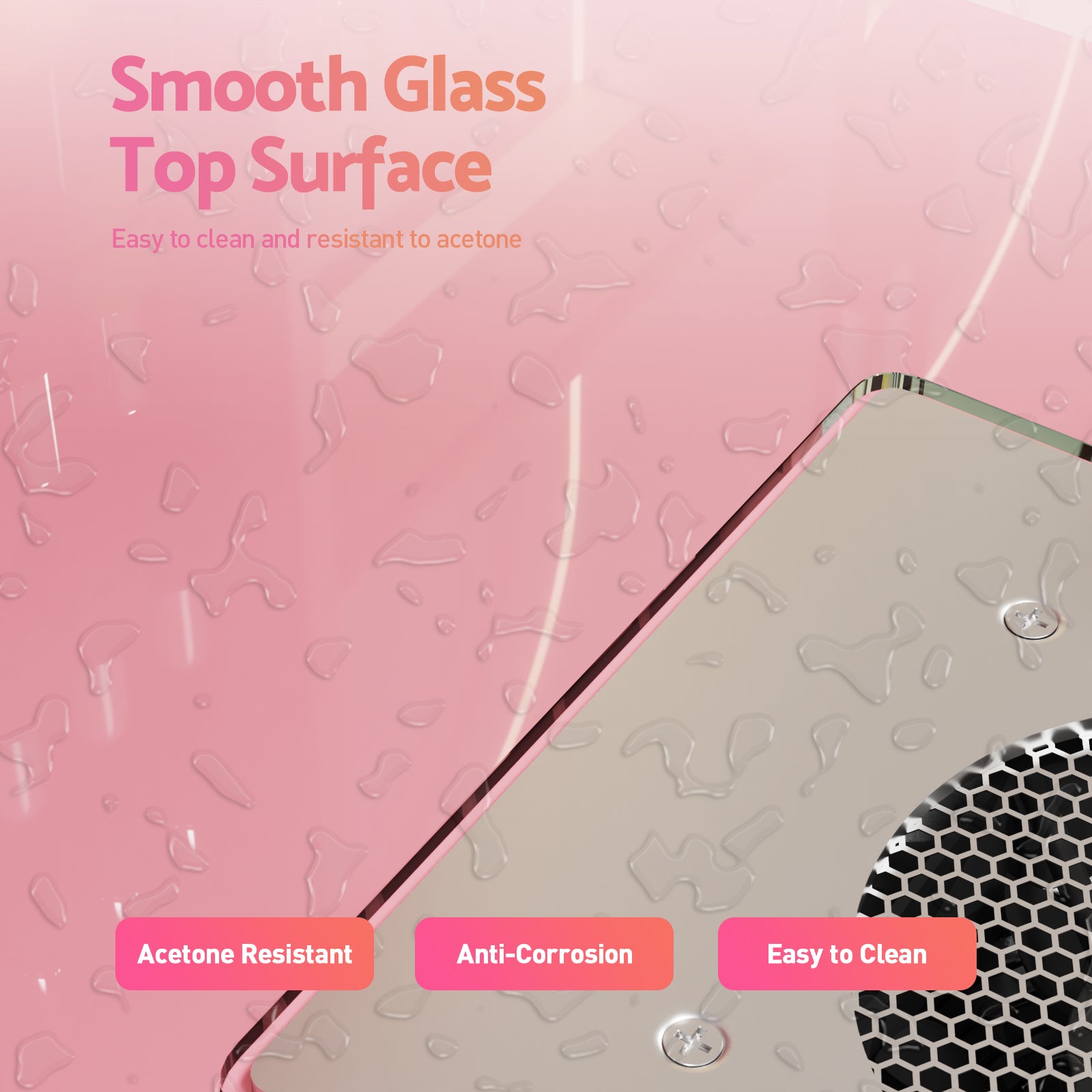 Advwin Glass Table Top Nail Desk w/ Dust Collector