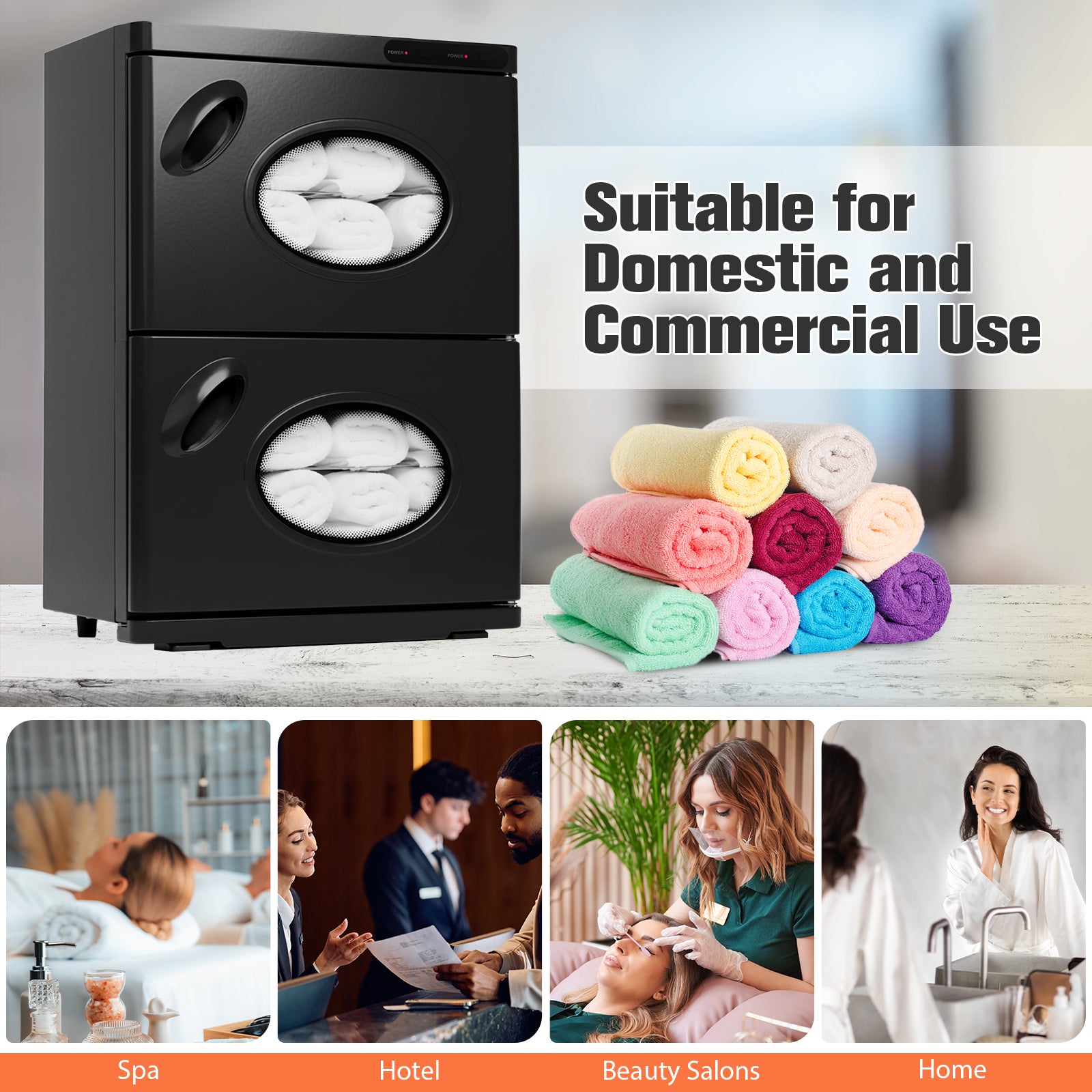 Advwin Hot Towel Warmer Double Cabinet 46L