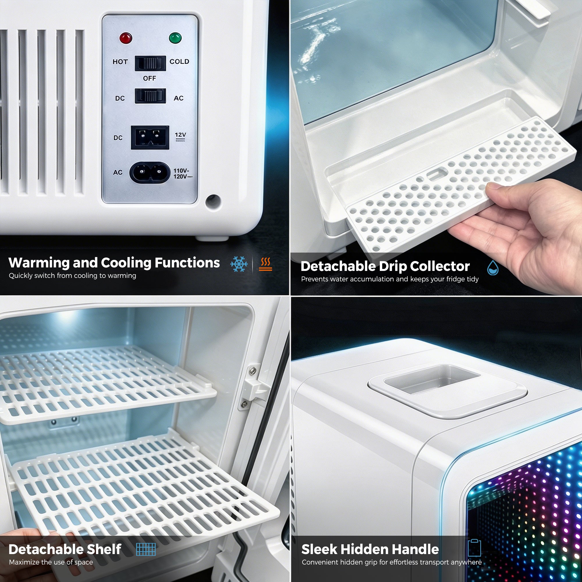 Advwin Mini Fridge with Dimmable Gaming Light