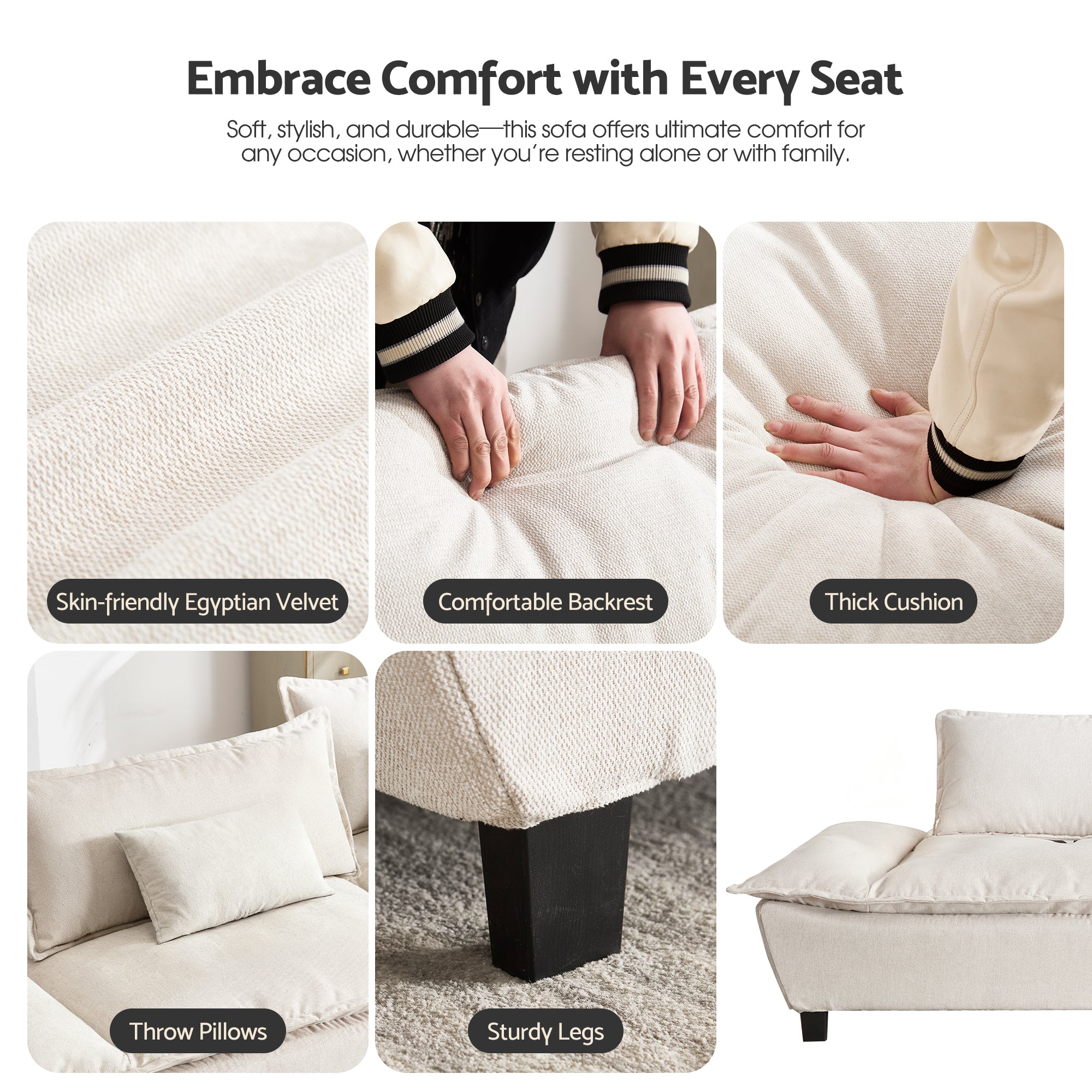 Advwin 114” Oversized Couch Loveseat Set