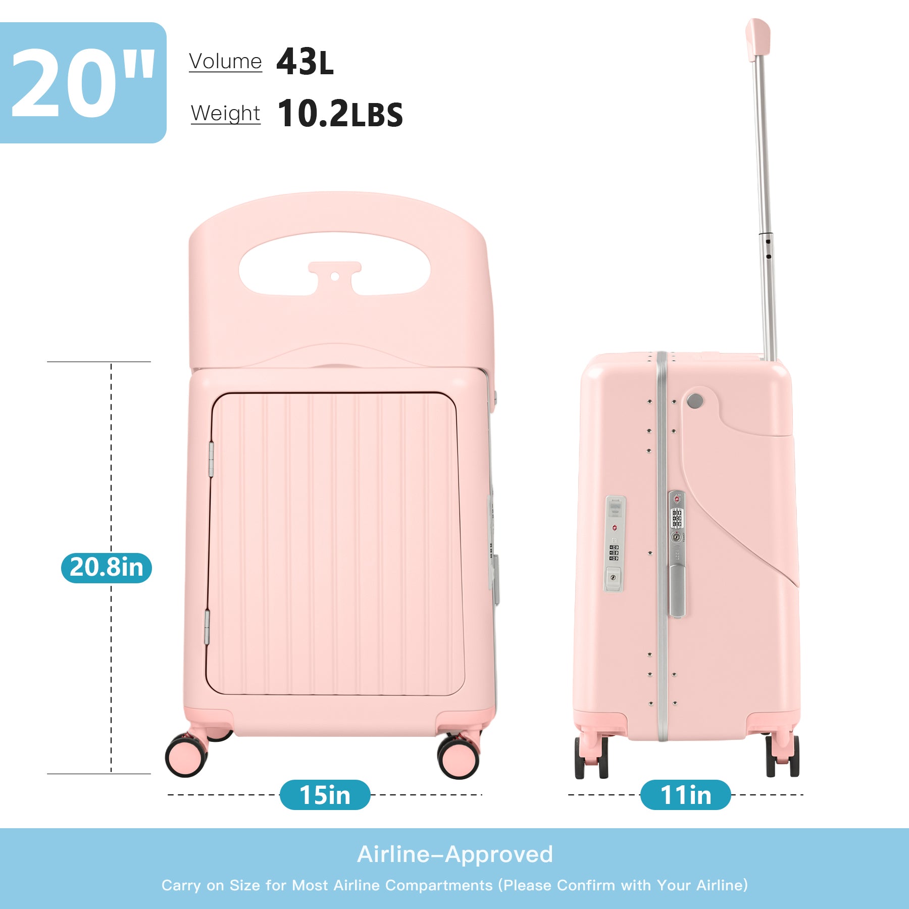 Advwin Carry On Luggage with Seat For Kids