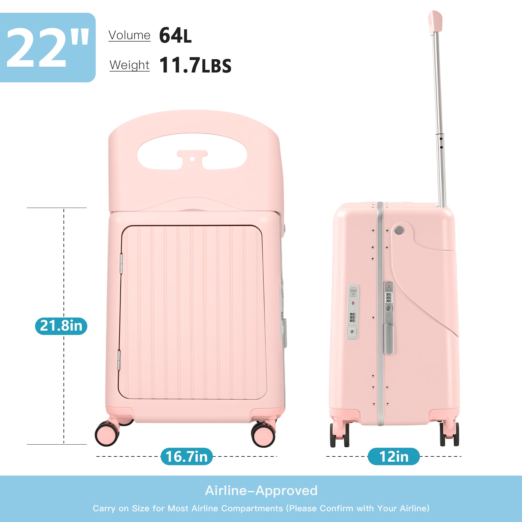 Advwin 22" Luggage with Foldable Child Seat