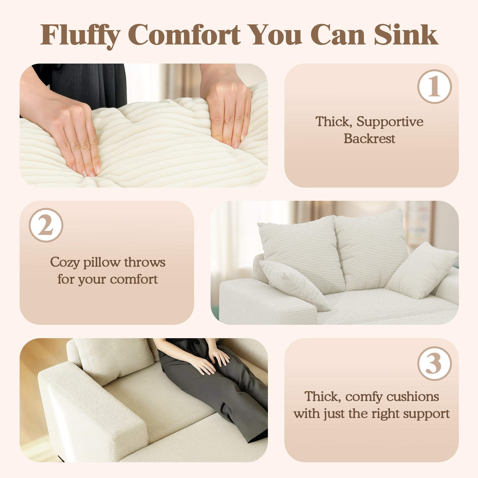 Advwin Chaise Lounge with Storage Ottoman Medium-Rib