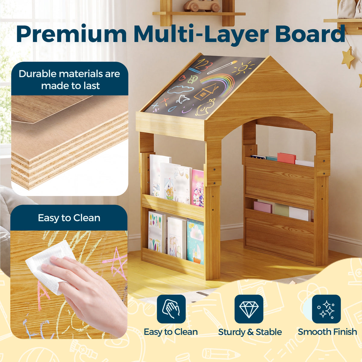 Advwin Montessori Adjustable Wooden Playhouse