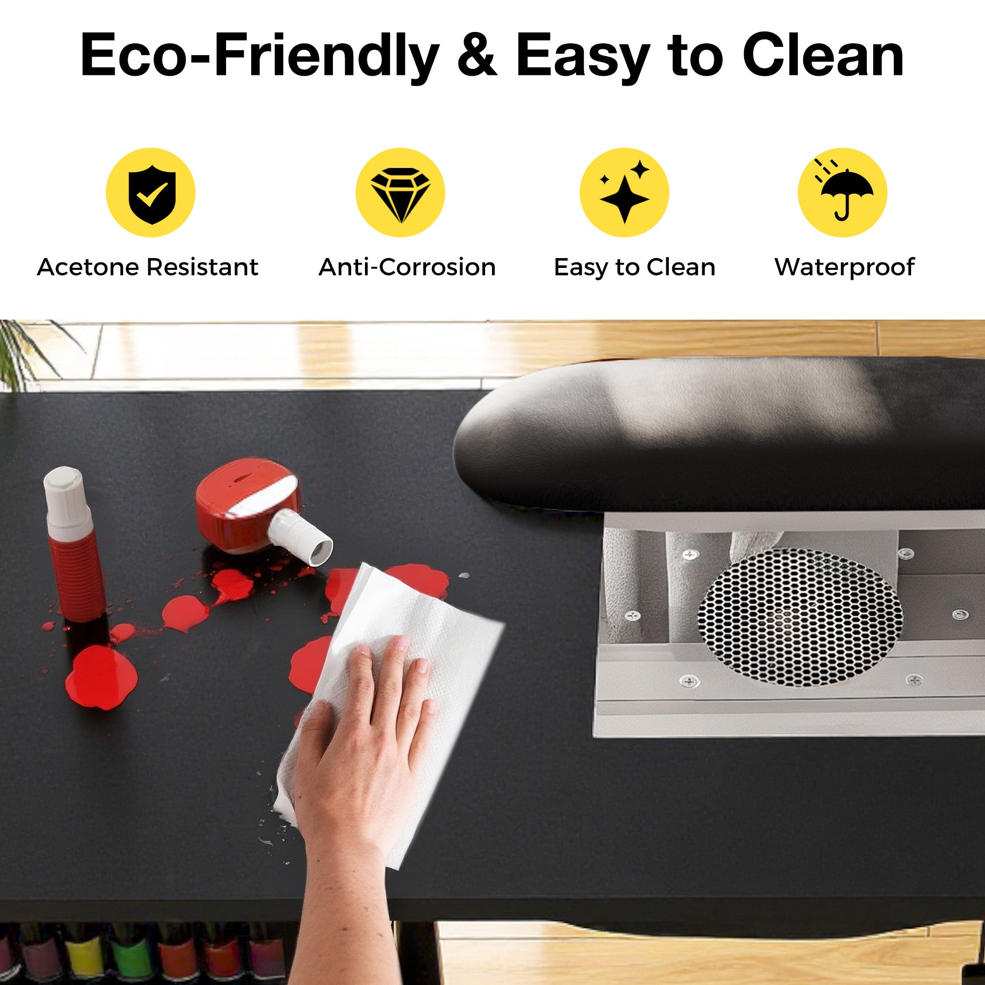 Advwin Nail Table w/ Dust Collector & Wrist Rest