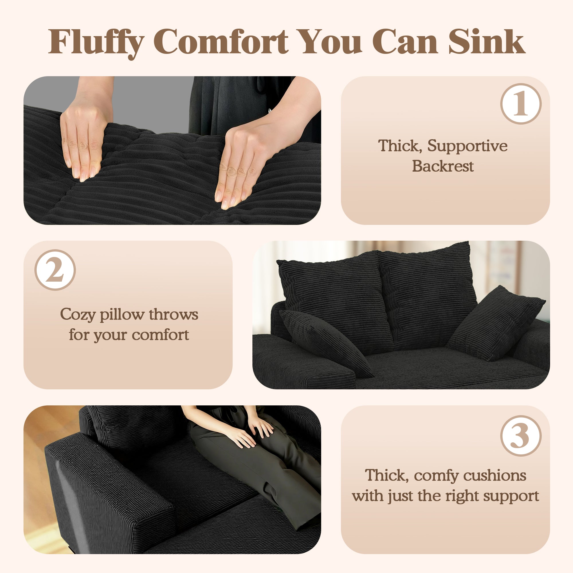 Advwin Chaise Lounge with Storage Ottoman Medium-Rib