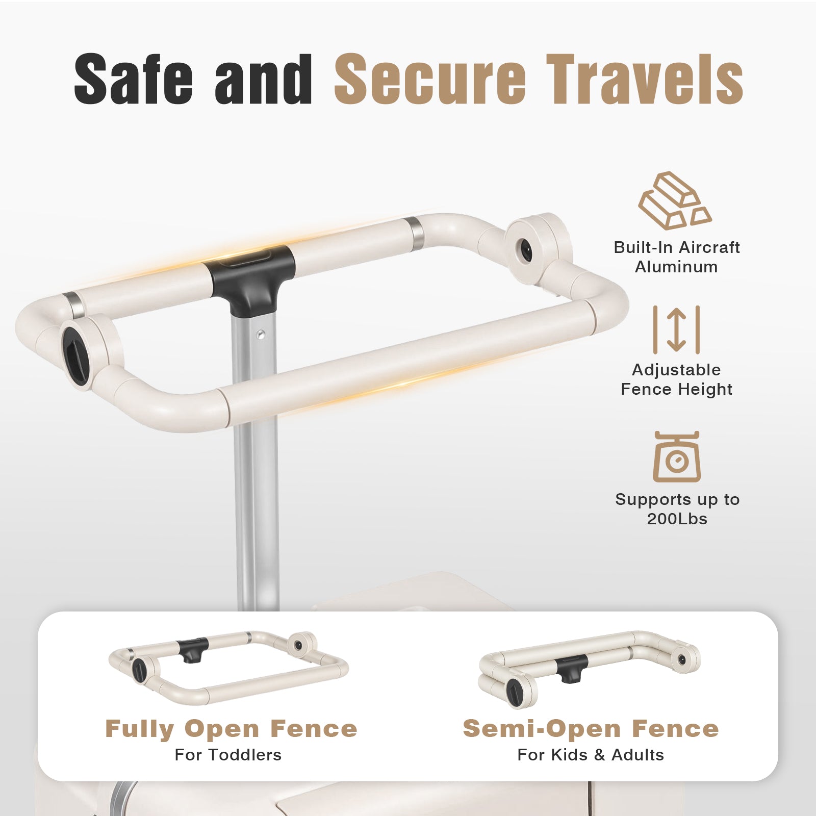 Advwin 20" Ride On Luggage with Adjustable Seat
