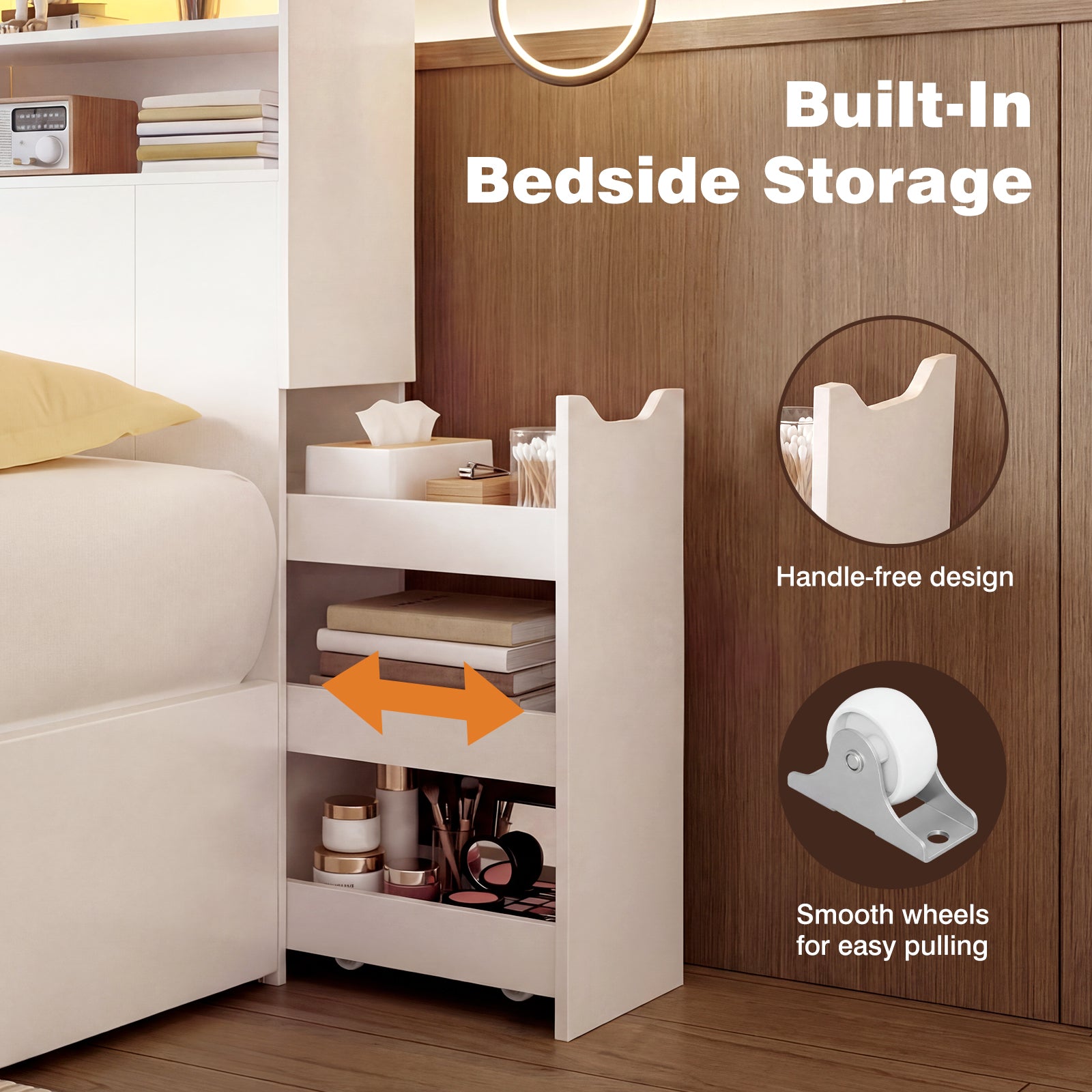 Advwin 63" Headboard w/ Extendable Storage Racks