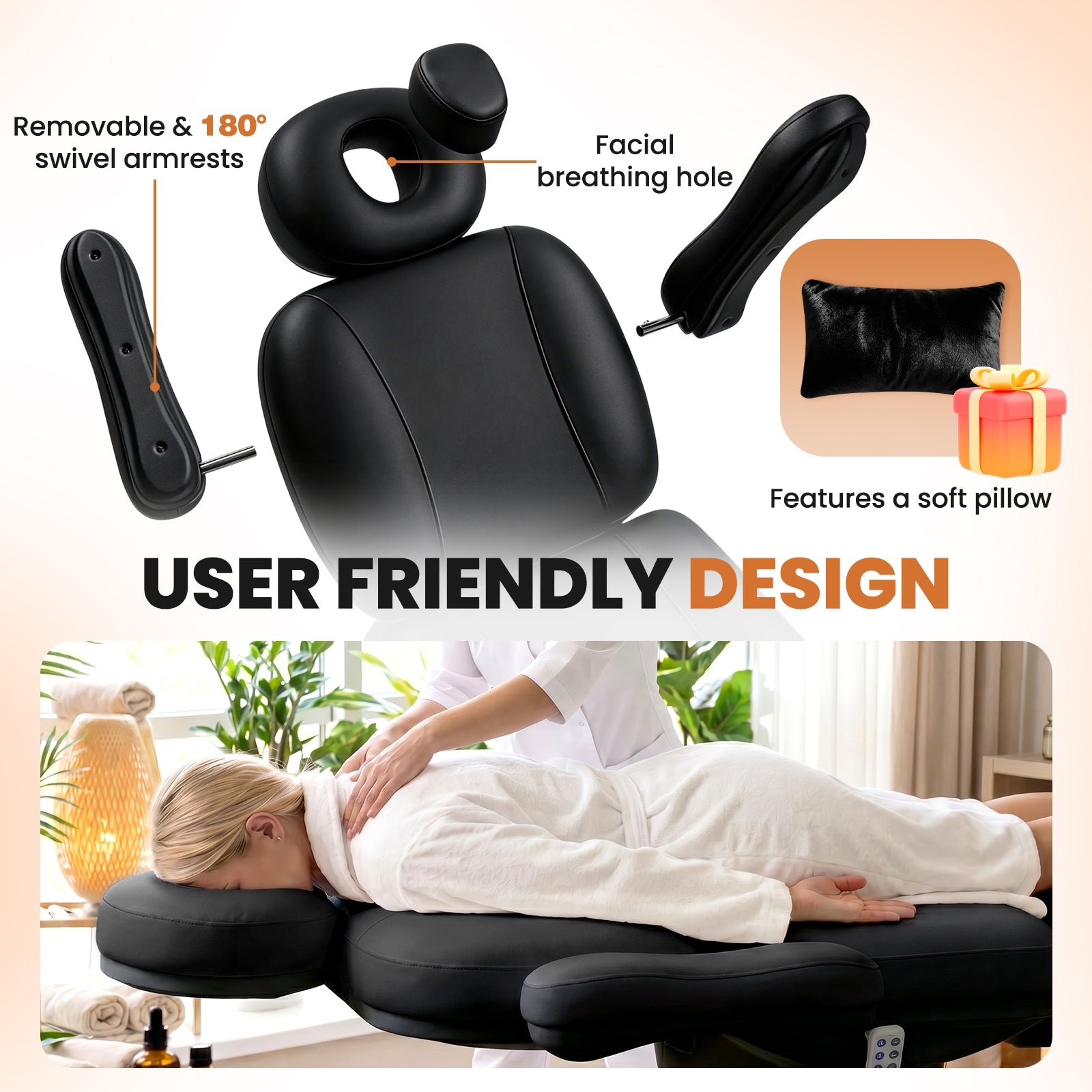 Advwin Fully Electric Massage Table with 3 Motors