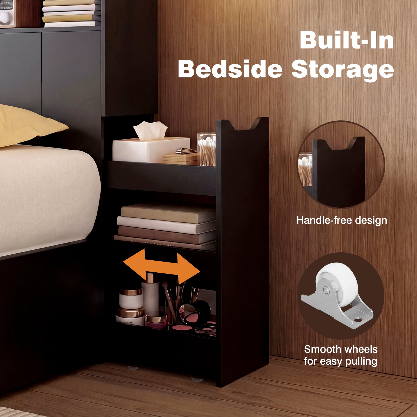 Advwin 63" Headboard w/ Extendable Storage Racks