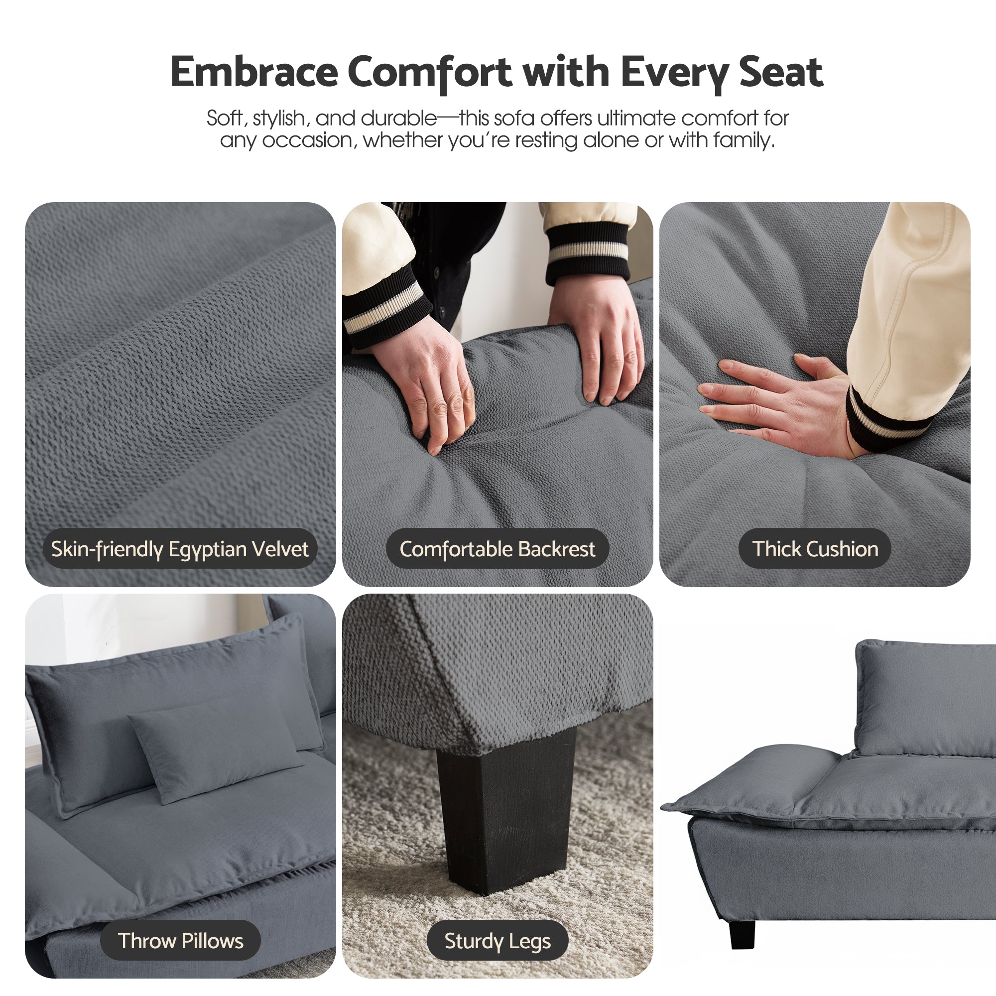 Advwin 114” Oversized Couch Loveseat Set