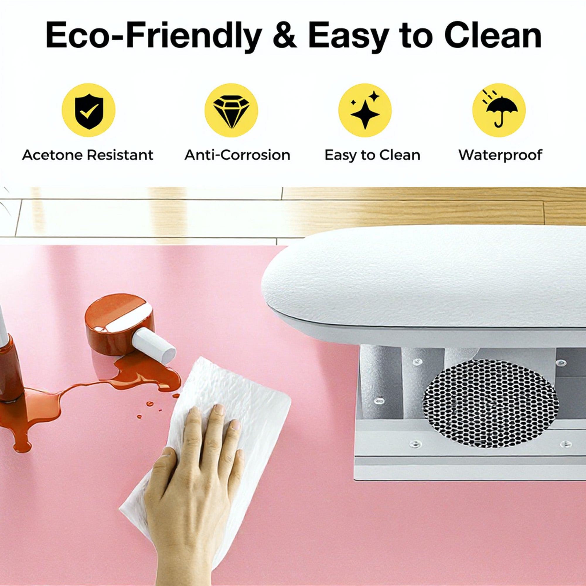 Advwin Nail Table w/ Dust Collector & Wrist Rest