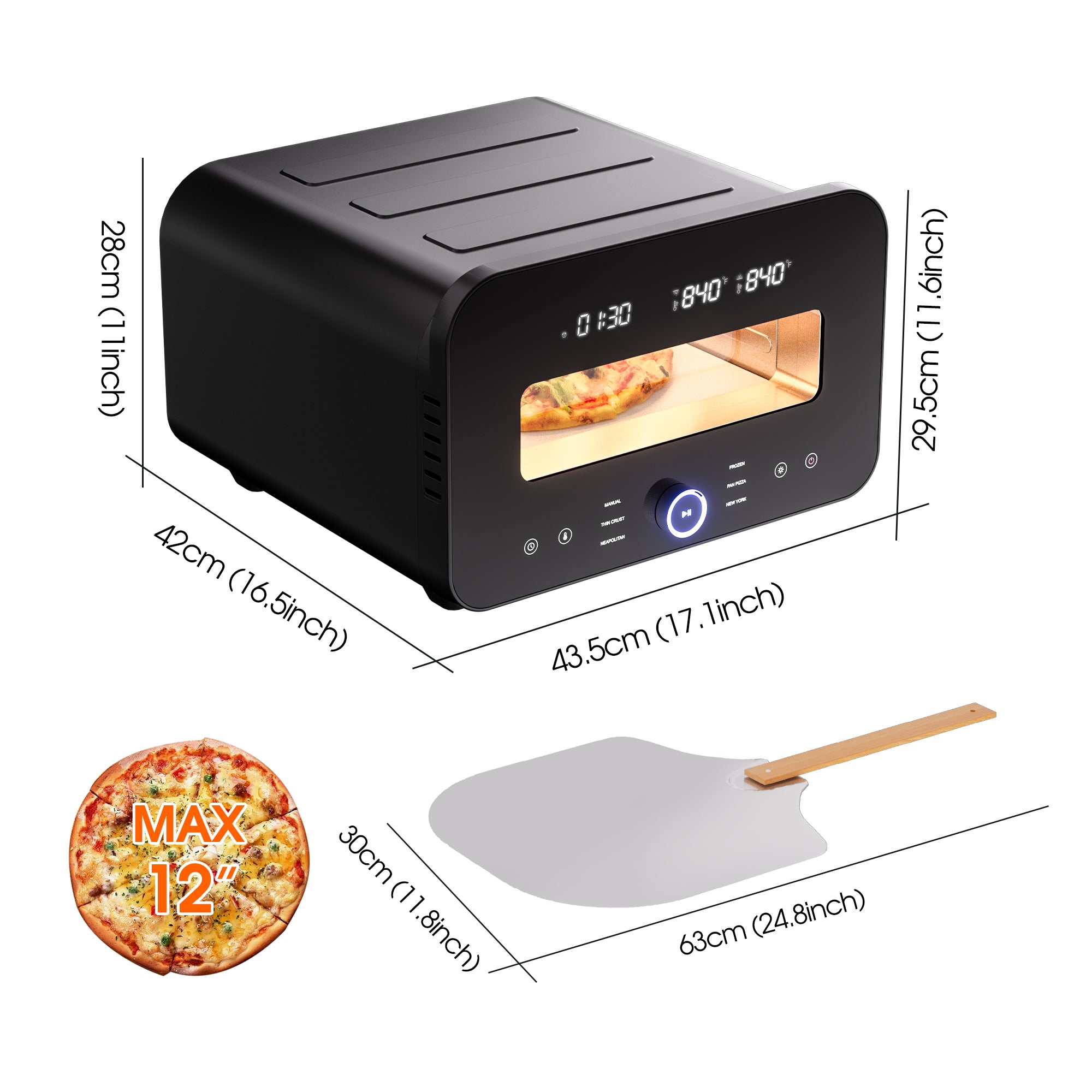 Edvwin Electric Countertop Pizza Oven 1700W