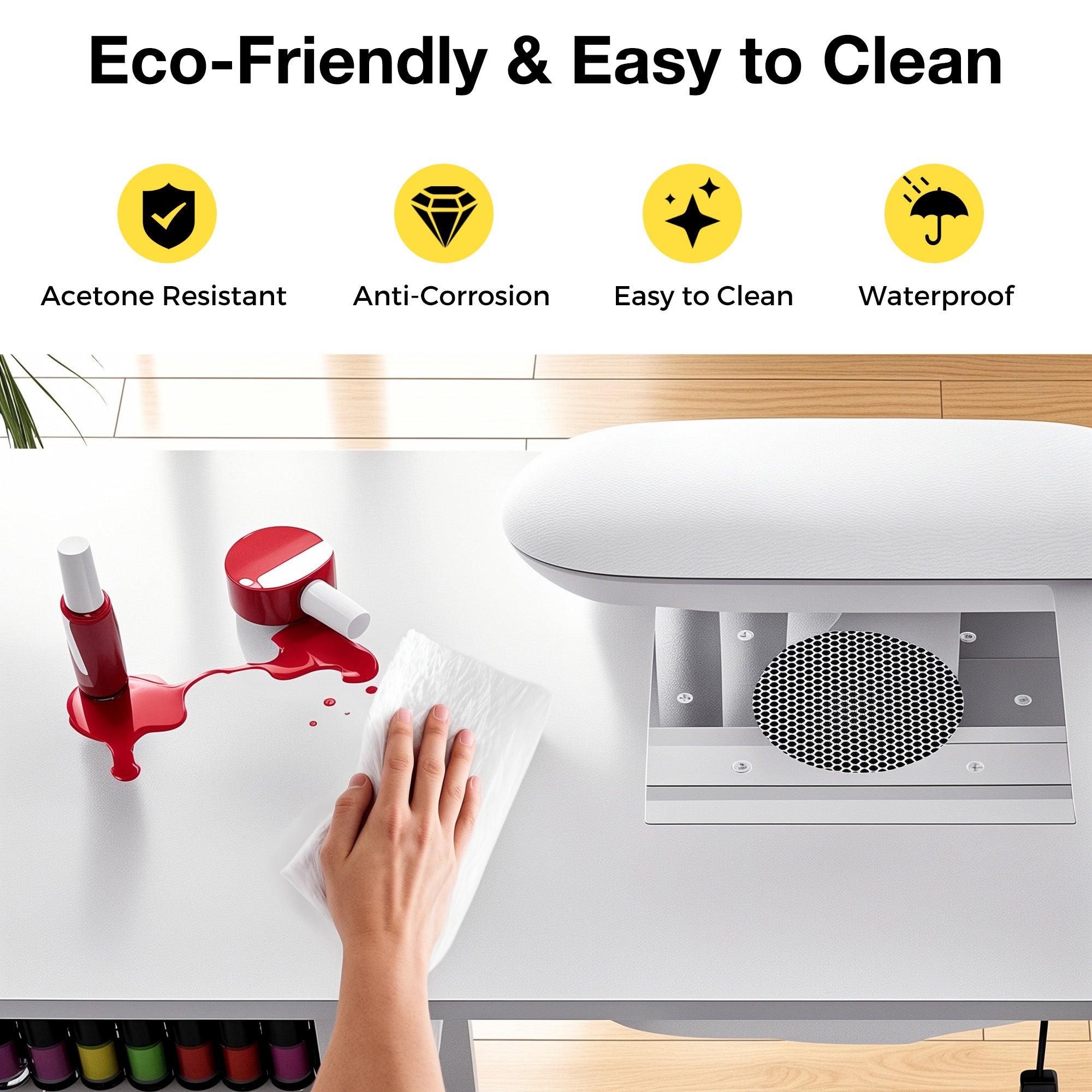 Advwin Nail Table w/ Dust Collector & Wrist Rest