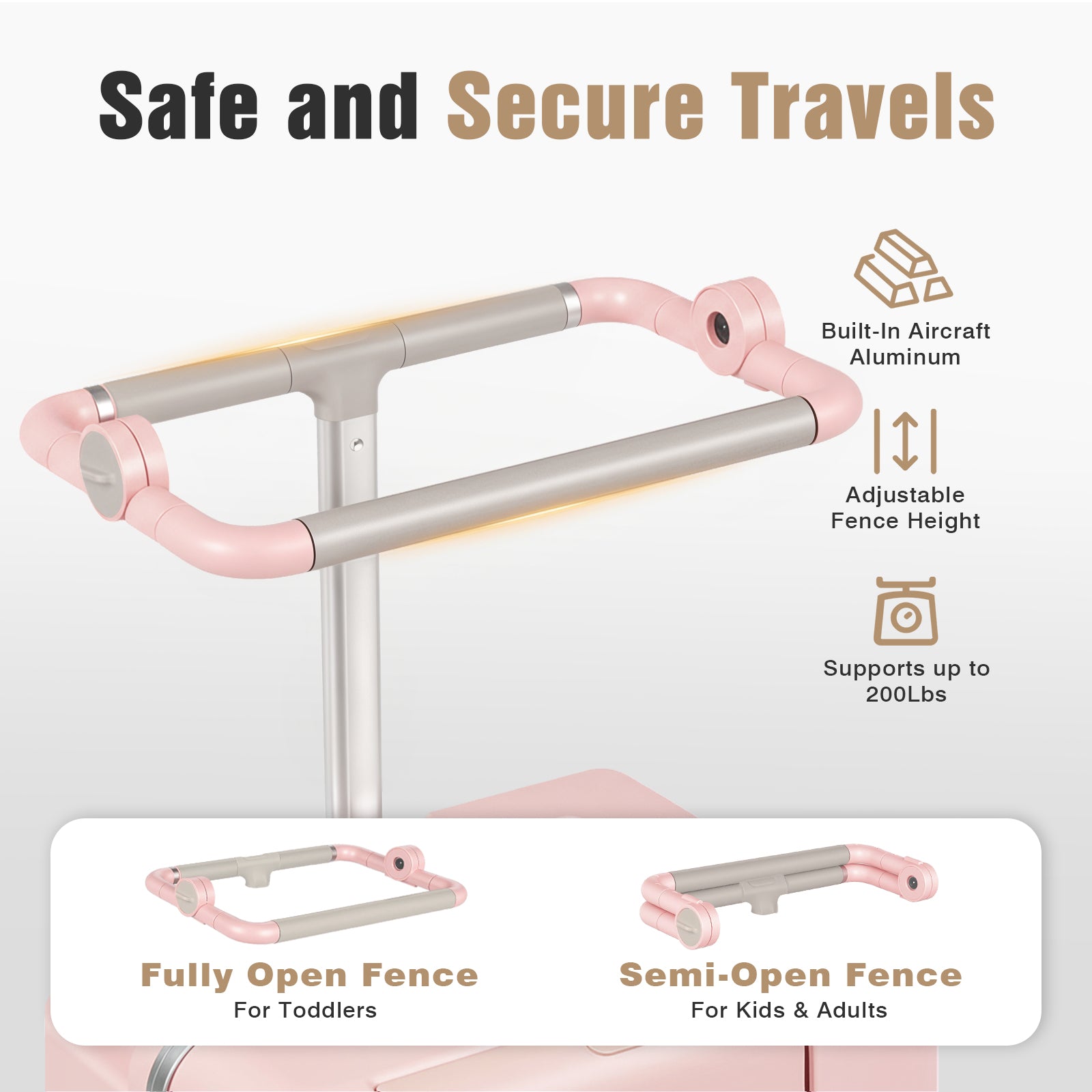 Advwin 20" Ride On Luggage with Adjustable Seat