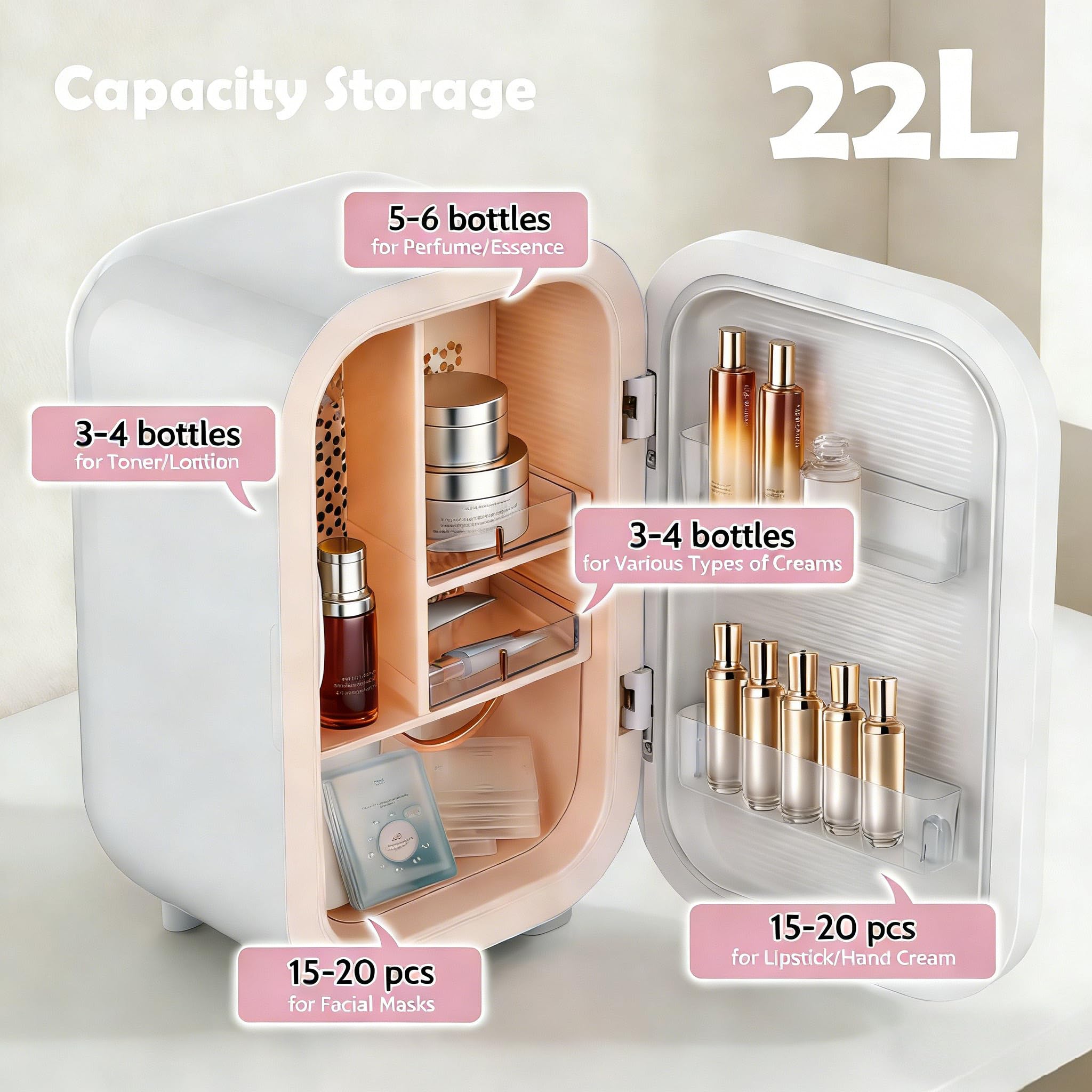 Advwin 22L Mini Skincare Fridge for Cosmetic Storage