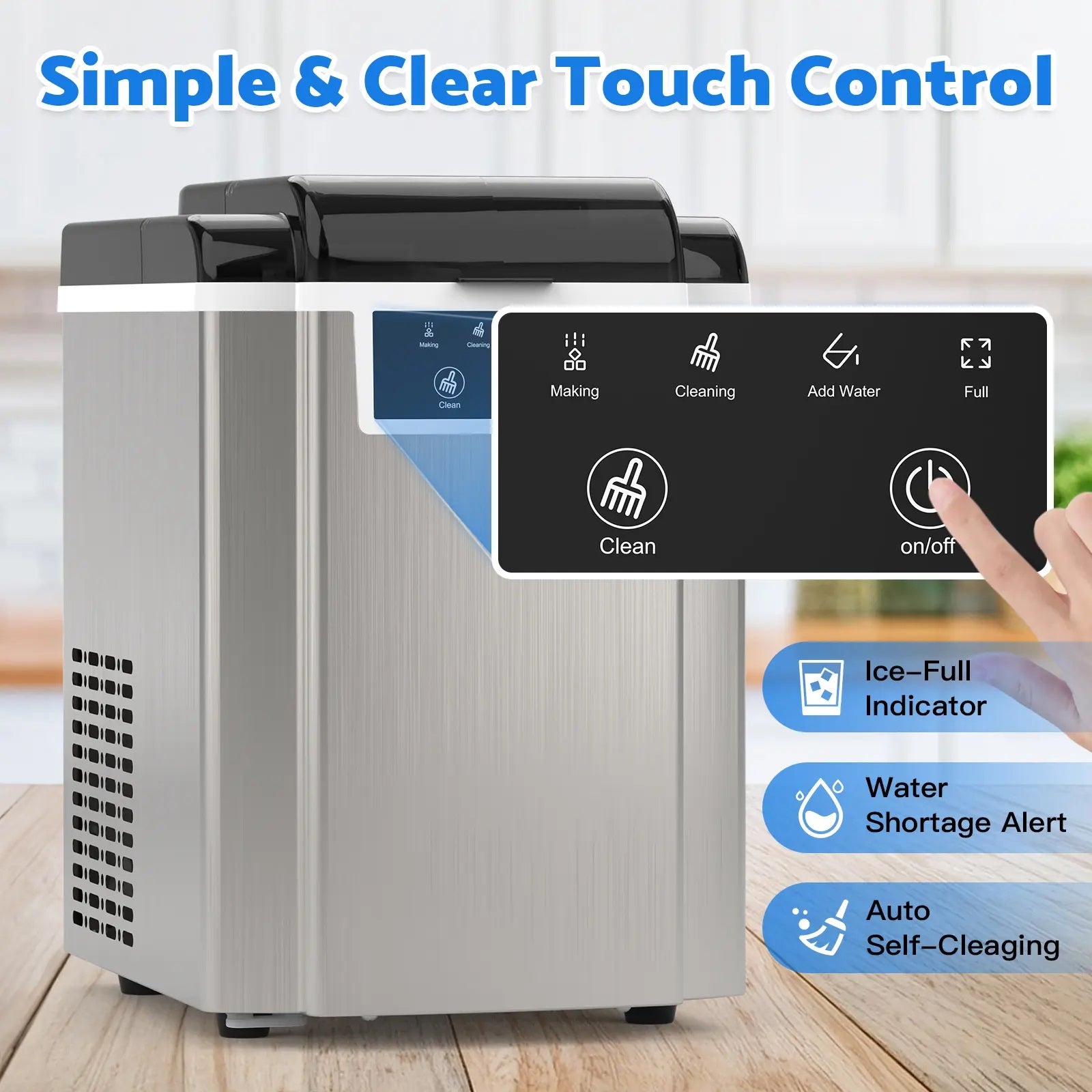 Advwin Countertop Ice Makers Machine 38Lbs/24h