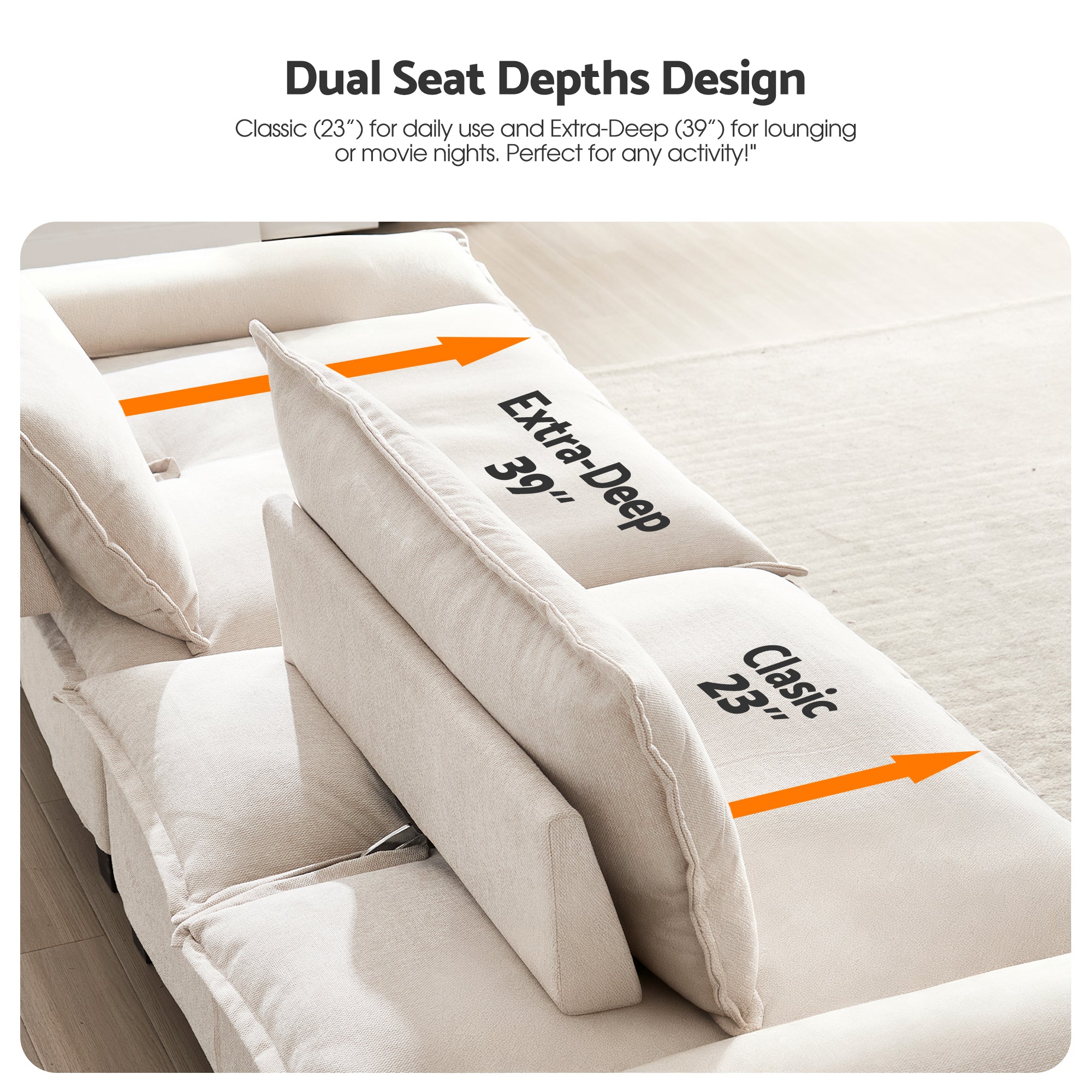 Advwin 114” Oversized Couch Loveseat Set