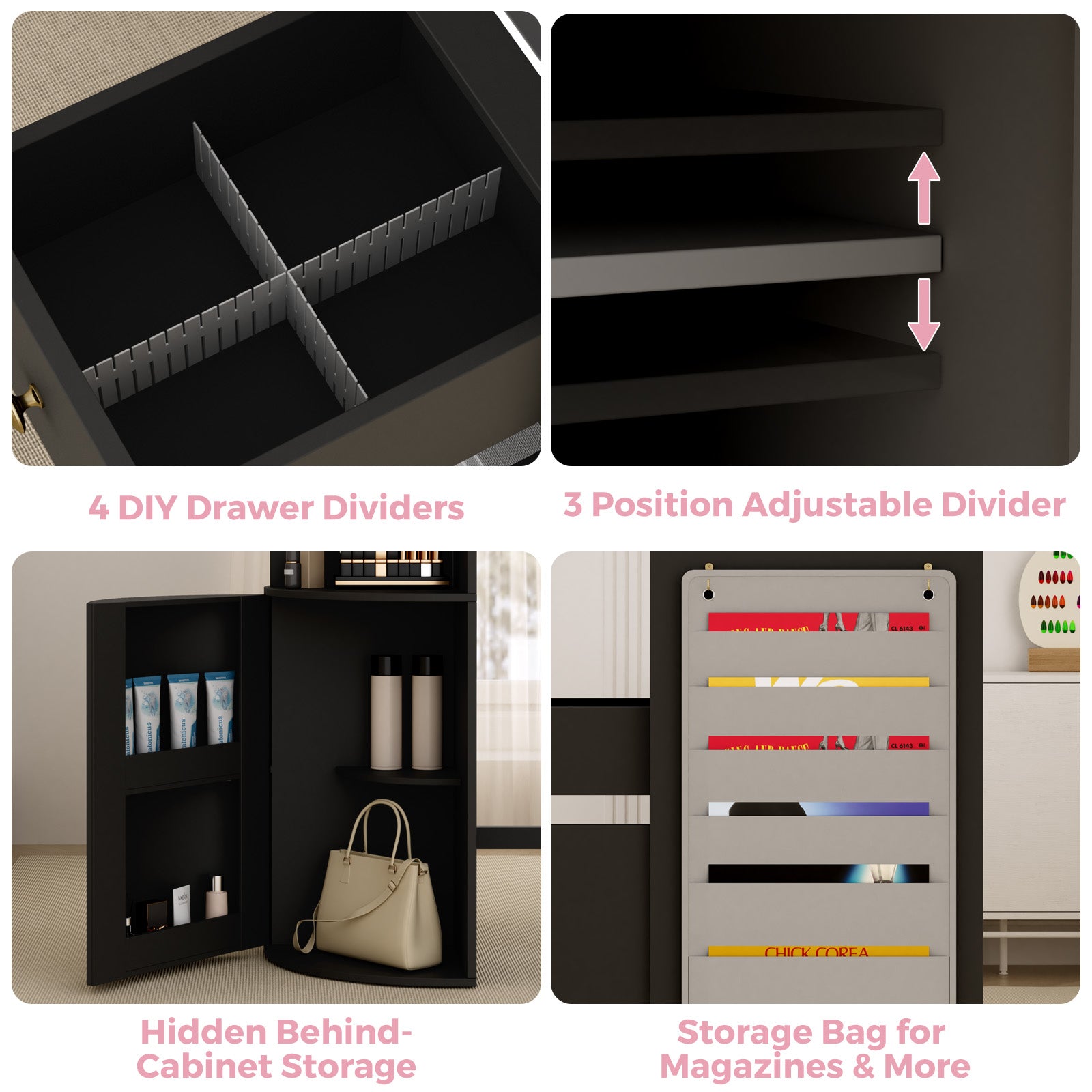 Advwin Nail Table with Tempered Glass Top