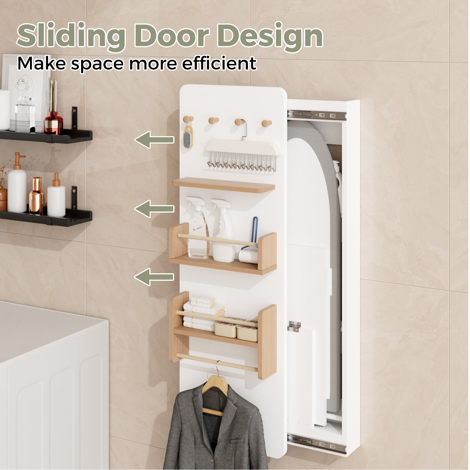 Advwin Wall Mounted Ironing Board Cabinet