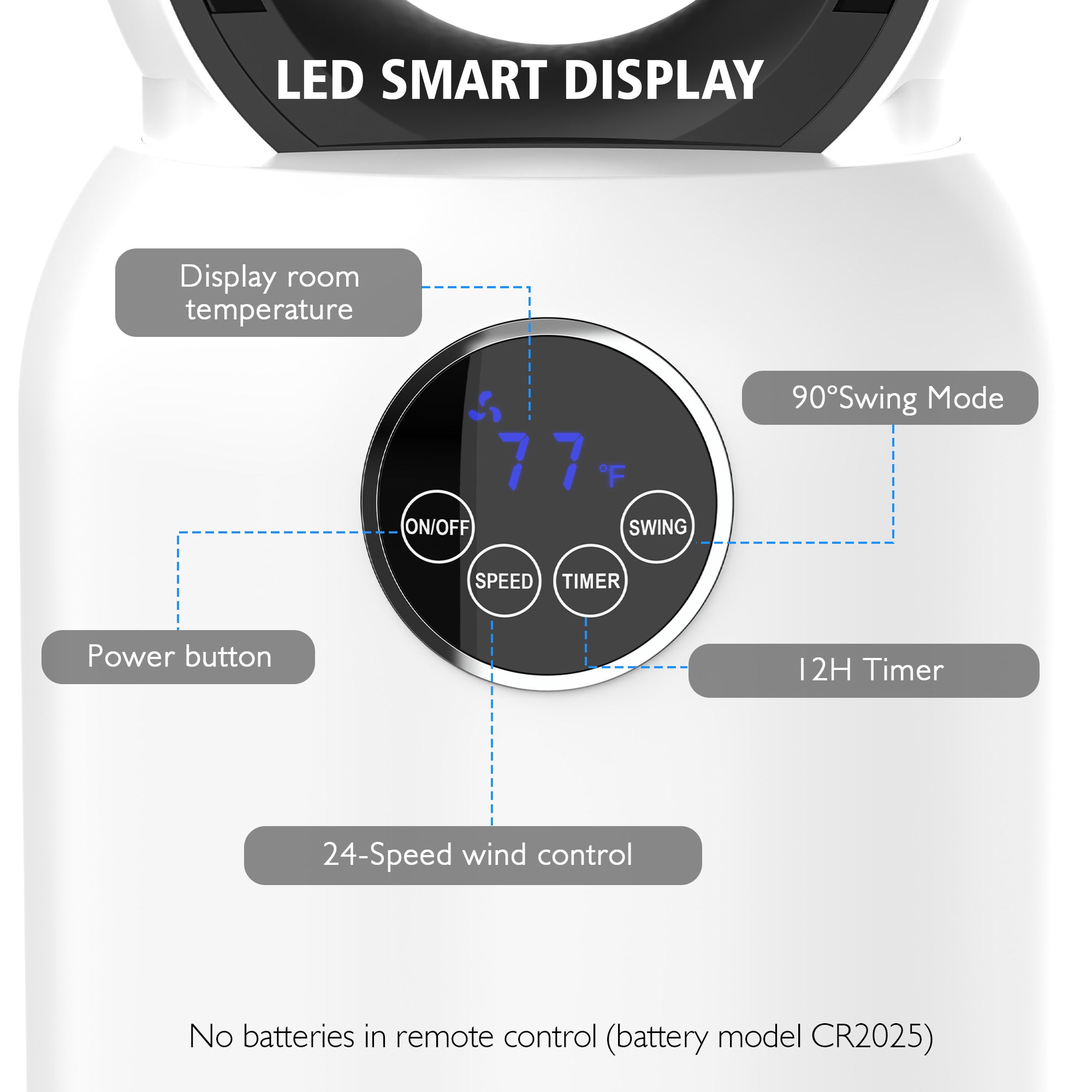 Advwin Upgrated Portable Bladeless Tower Fan