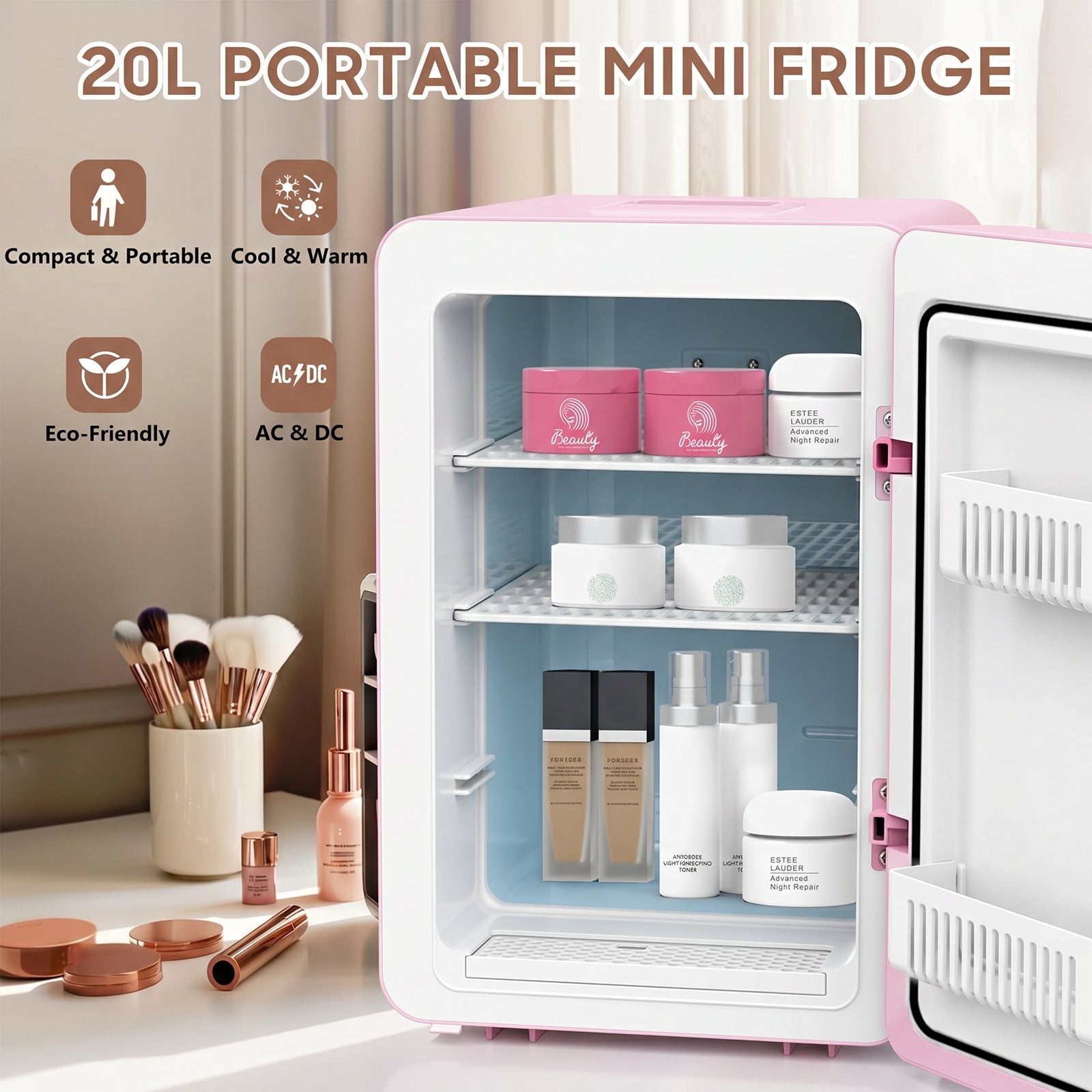 Advwin 20L Skincare Mini Fridge with Mirror