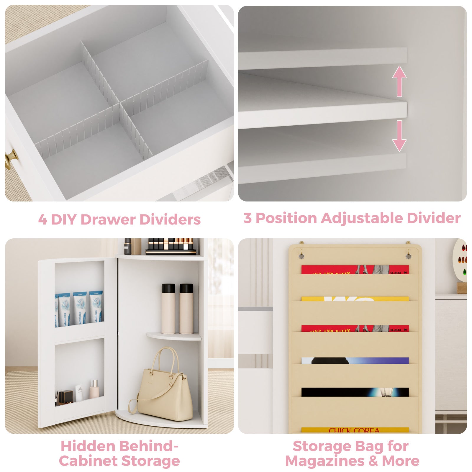 Advwin Nail Table with Tempered Glass Top