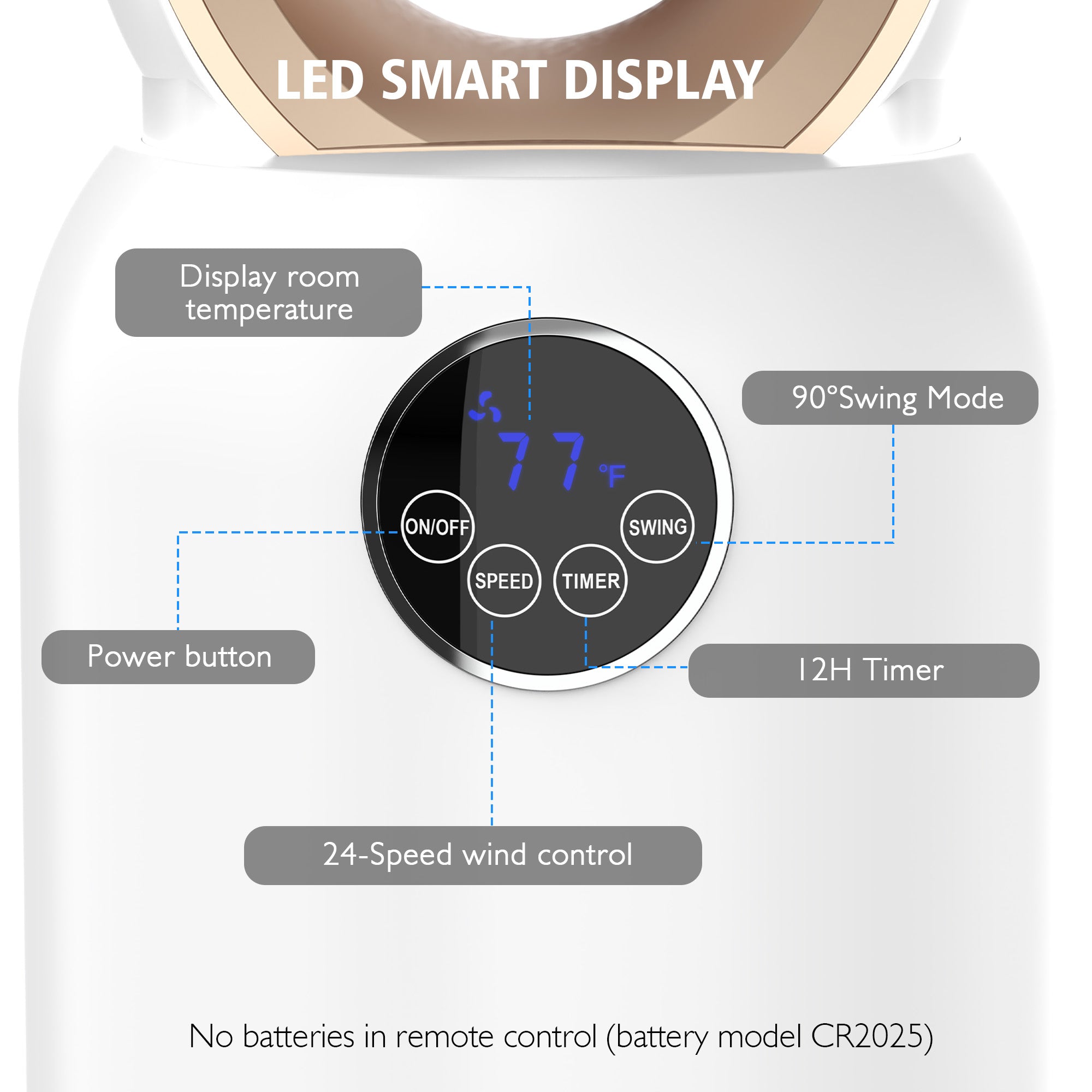 Advwin Upgrated Portable Bladeless Tower Fan