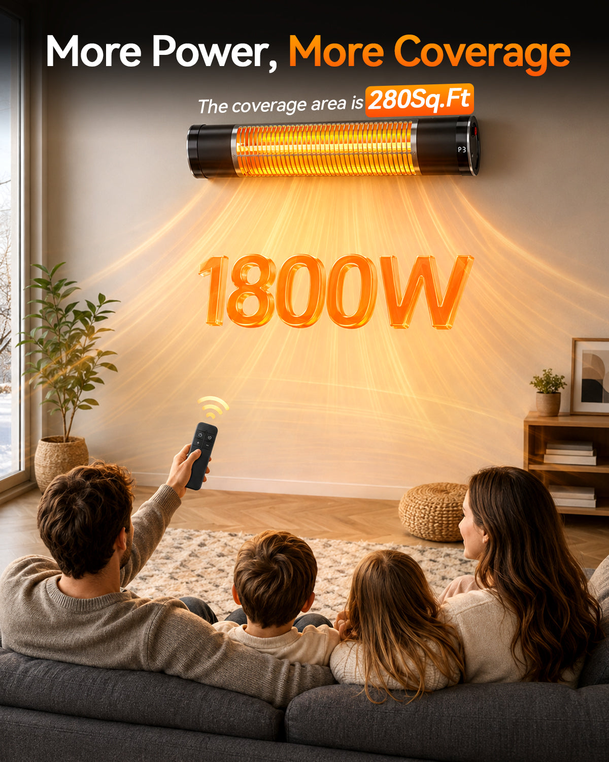 Advwin 1800W Electric Infrared Patio Heater