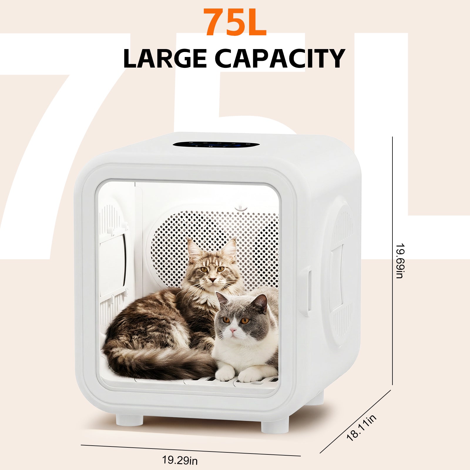 Advwin 75L Automatic Pet Dryer Box w/ Dual Motor Fan