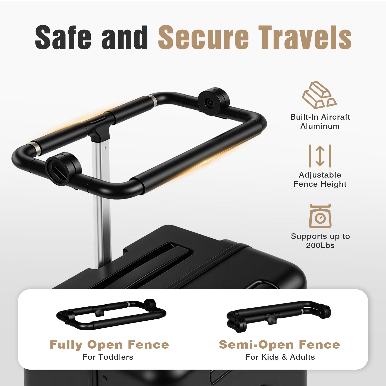 Advwin 20" Ride On Luggage with Adjustable Seat