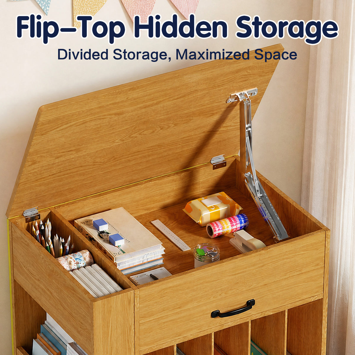 Advwin Rolling Big Book Display Cart with Markerboard