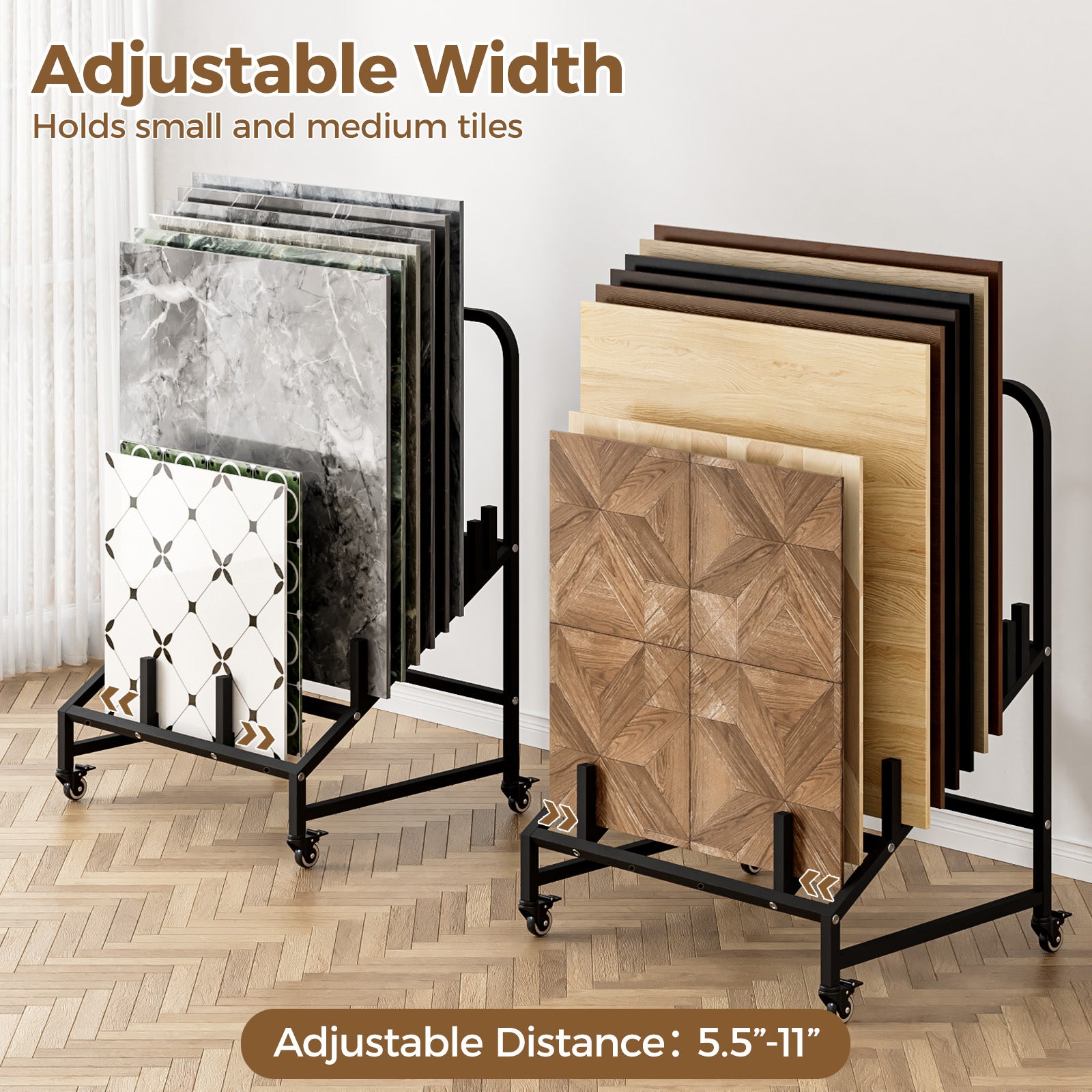 Advwin Tile Display Stand with Adjustable Slots
