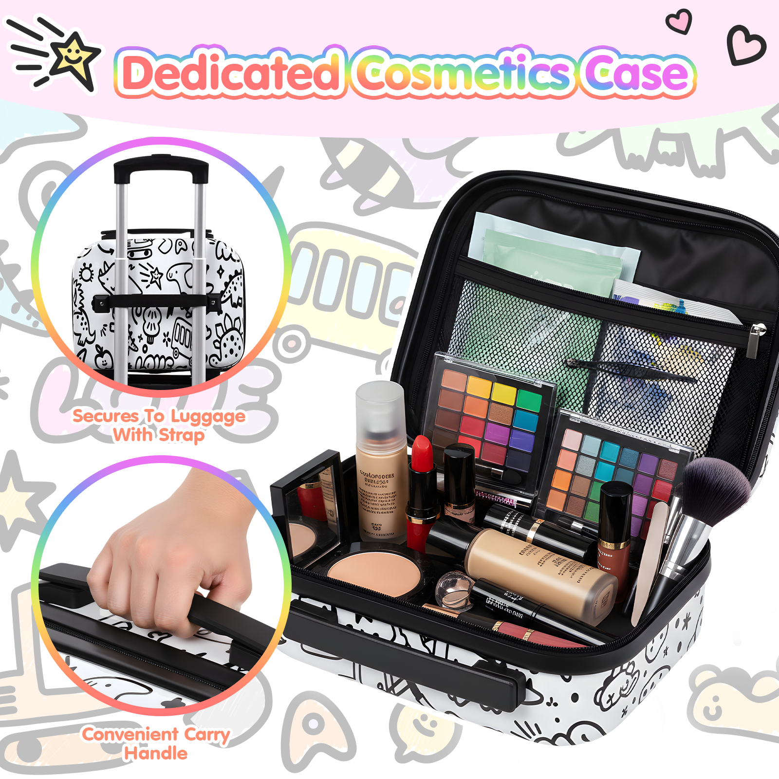 Advwin 20” Kids Graffiti Luggage Set with DIY Coloring