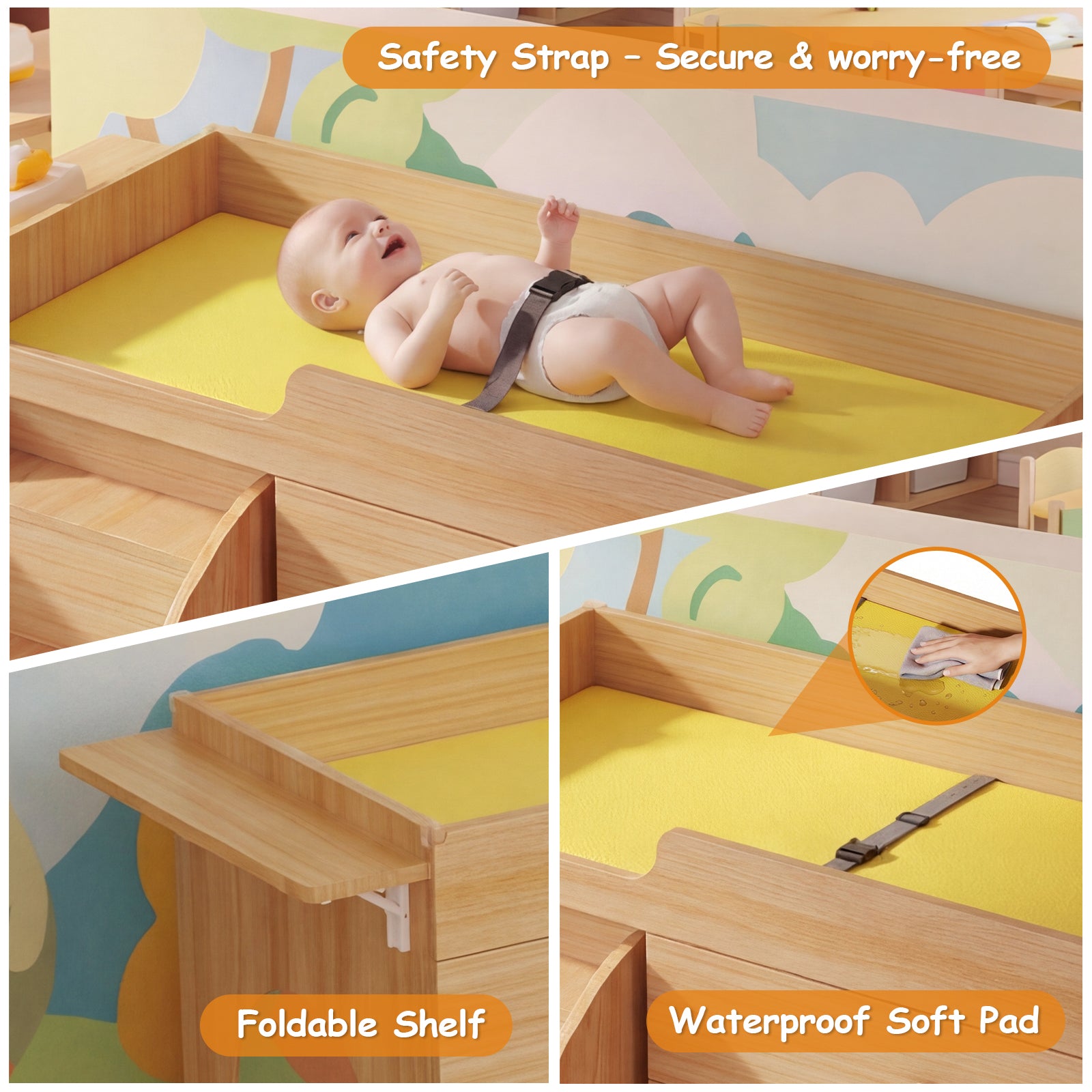 Advwin Changing Table with Stairs for Daycare & Home