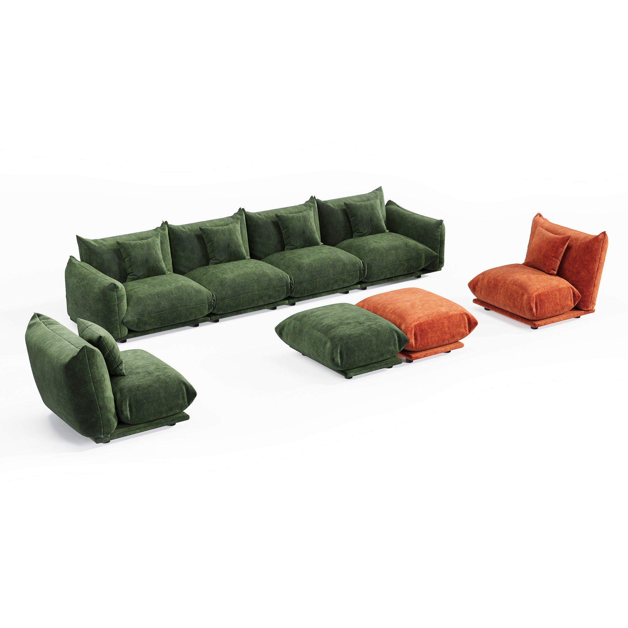 Advwin Modern Minimalist Chenille Modular Sectional Sofa