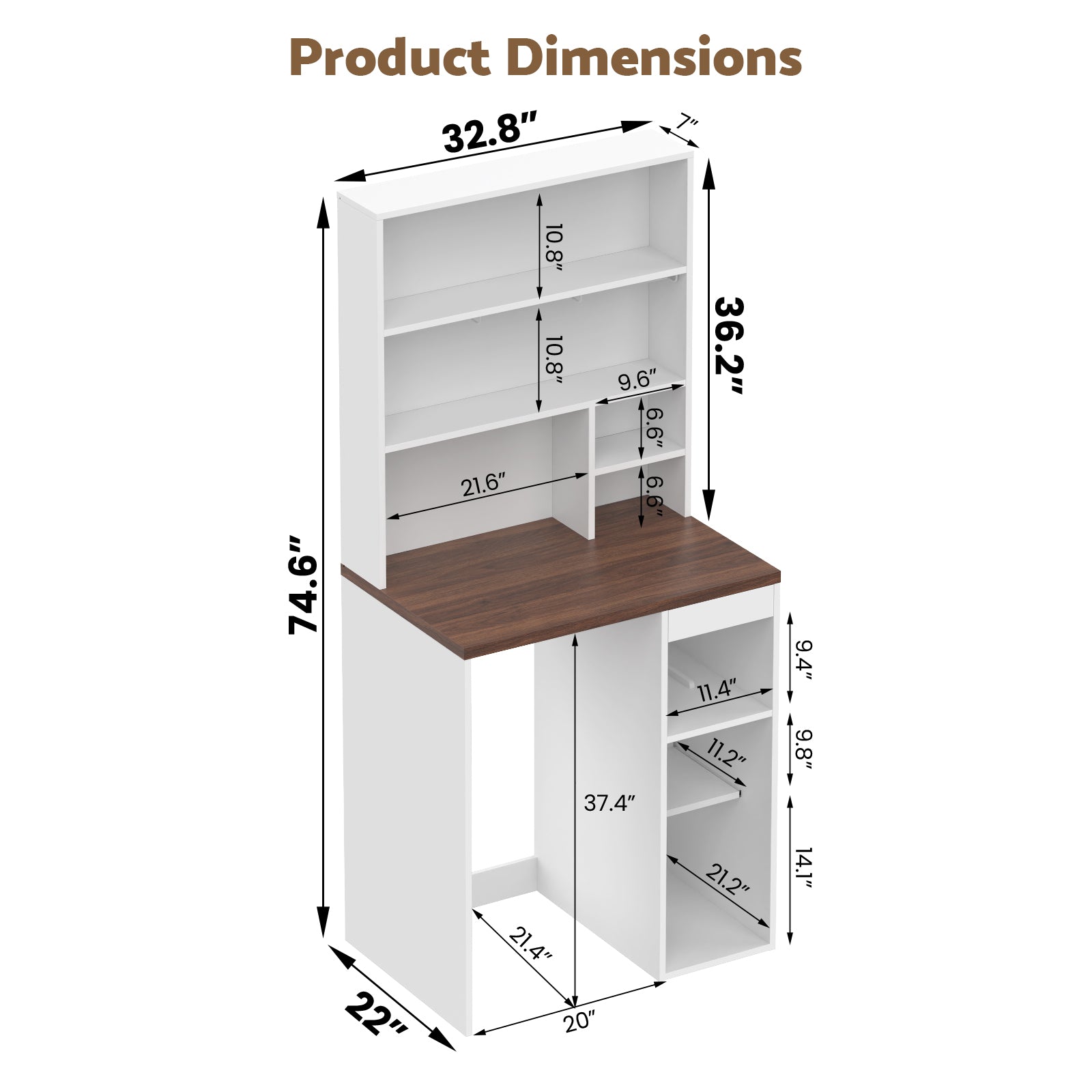 Advwin 8-Tier Tall Home Coffee Bar Cabinet