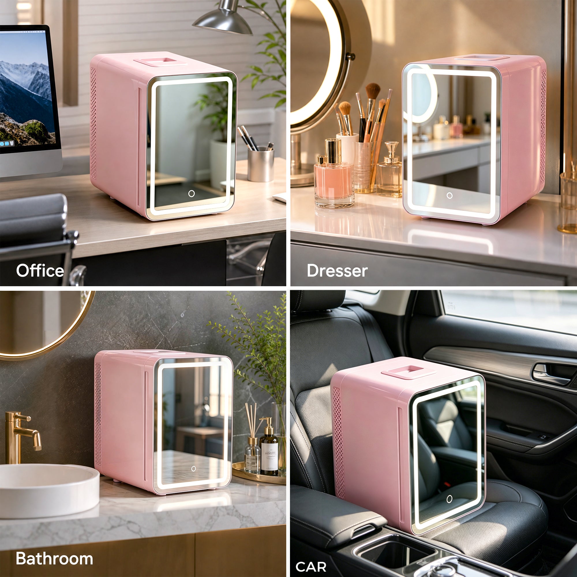 Advwin 16L Mini Skincare Fridge with Mirror & LED Lighting