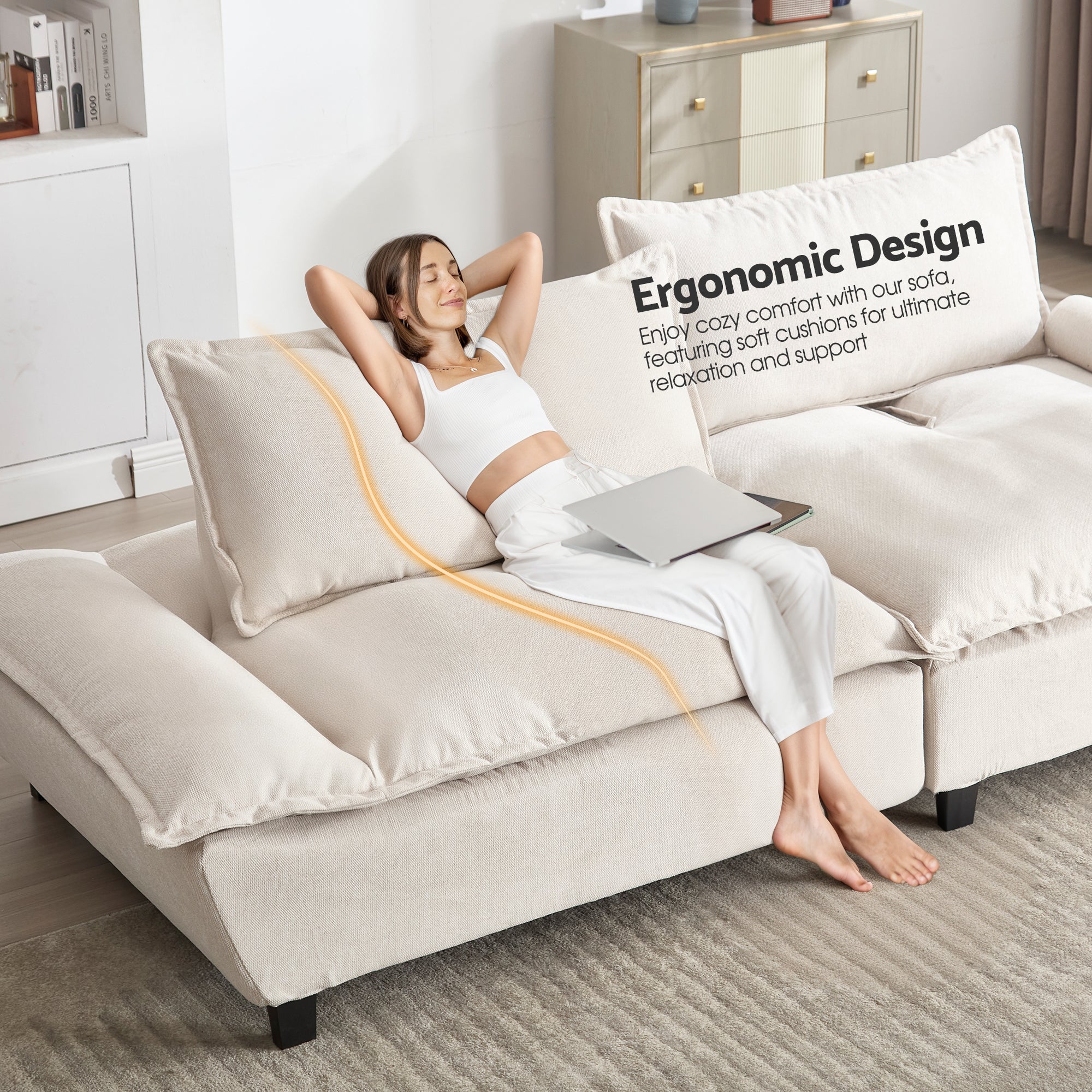 Advwin 114” Oversized Couch Loveseat Set