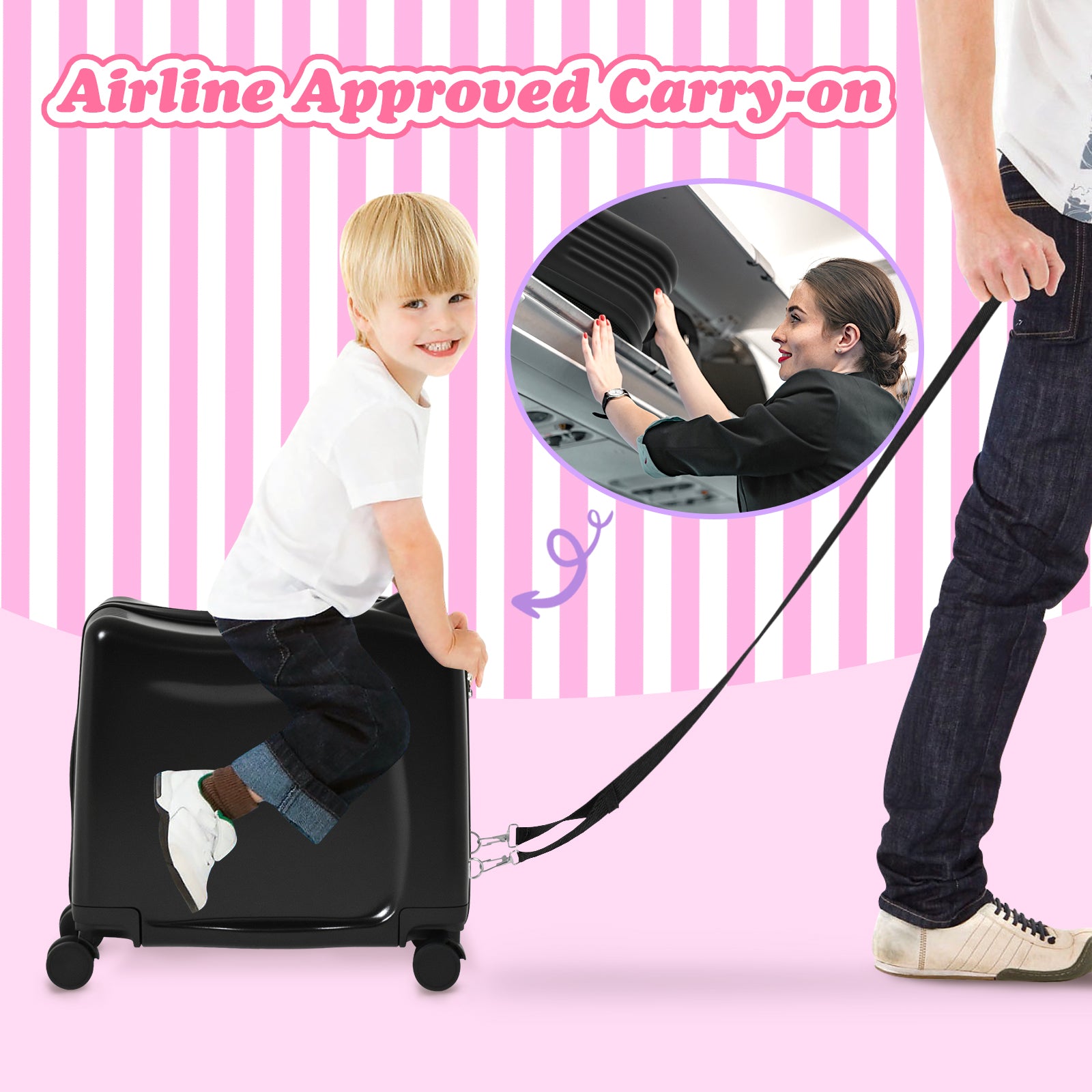 Advwin Kids’ Ride-On Suitcase with Password Lock