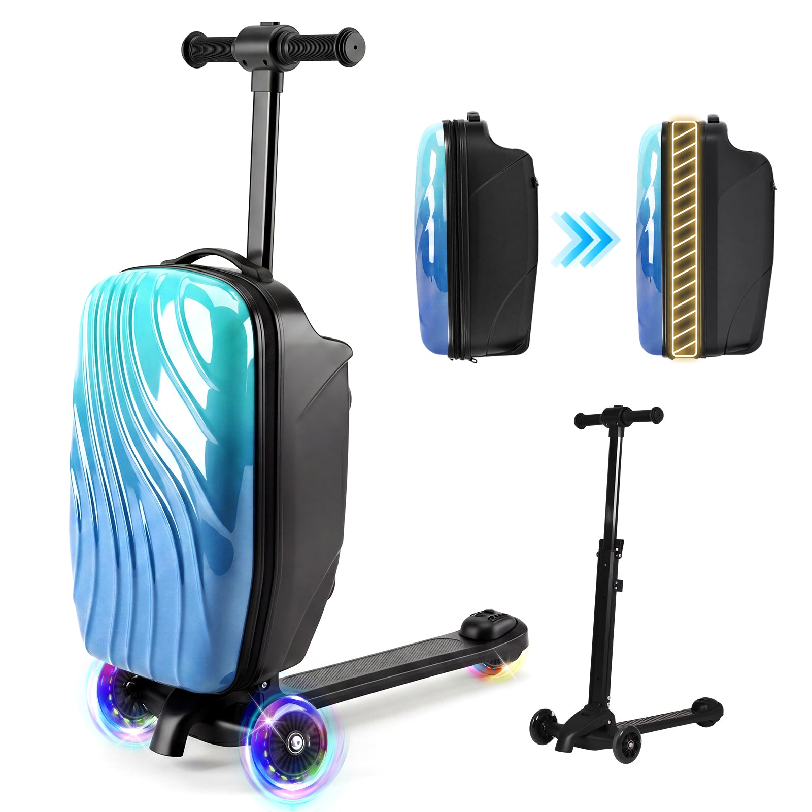 Advwin 4-in-1 Detachable Ride-On Suitcase for Kids