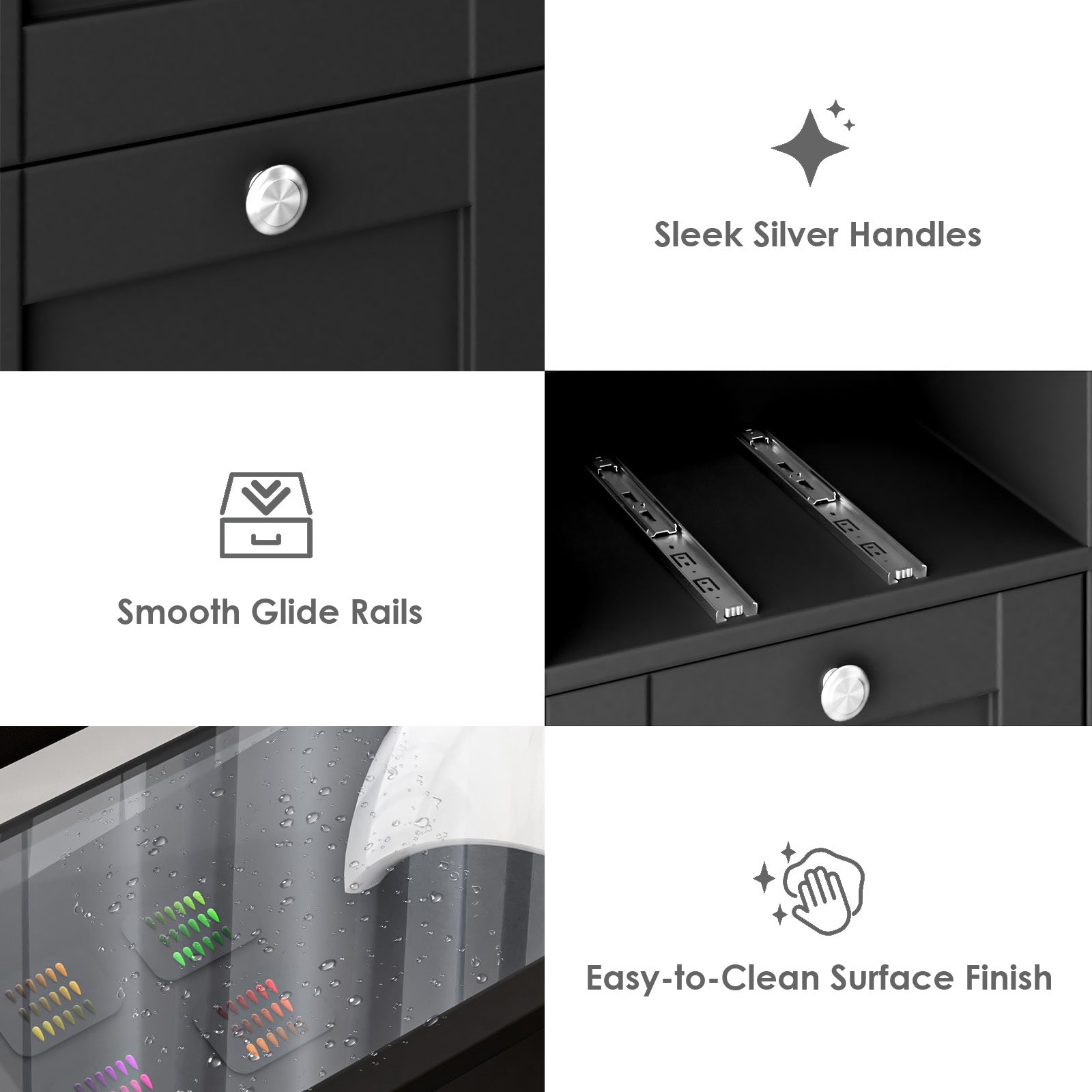 Advwin Nail Table w/LED Display Shelf Glass Table Top (Pre-Order)