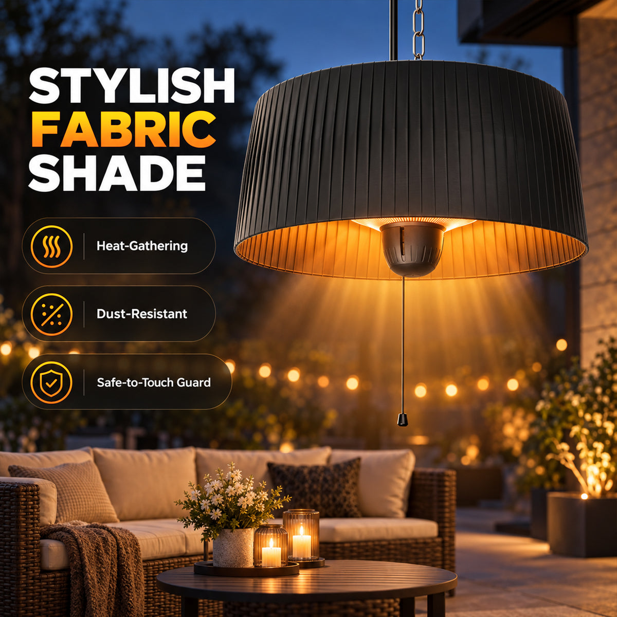 Advwin 1800W Outdoor Hanging Patio Heater