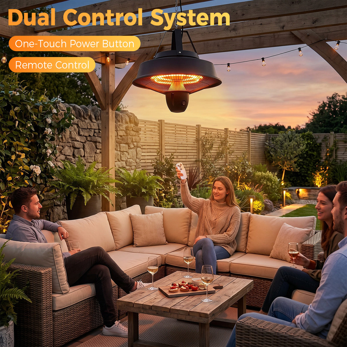 Advwin 1800W Infrared Hanging Patio Heater
