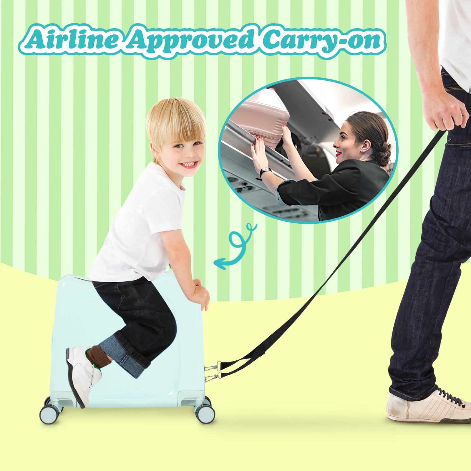 Advwin Kids’ Ride-On Suitcase with Password Lock